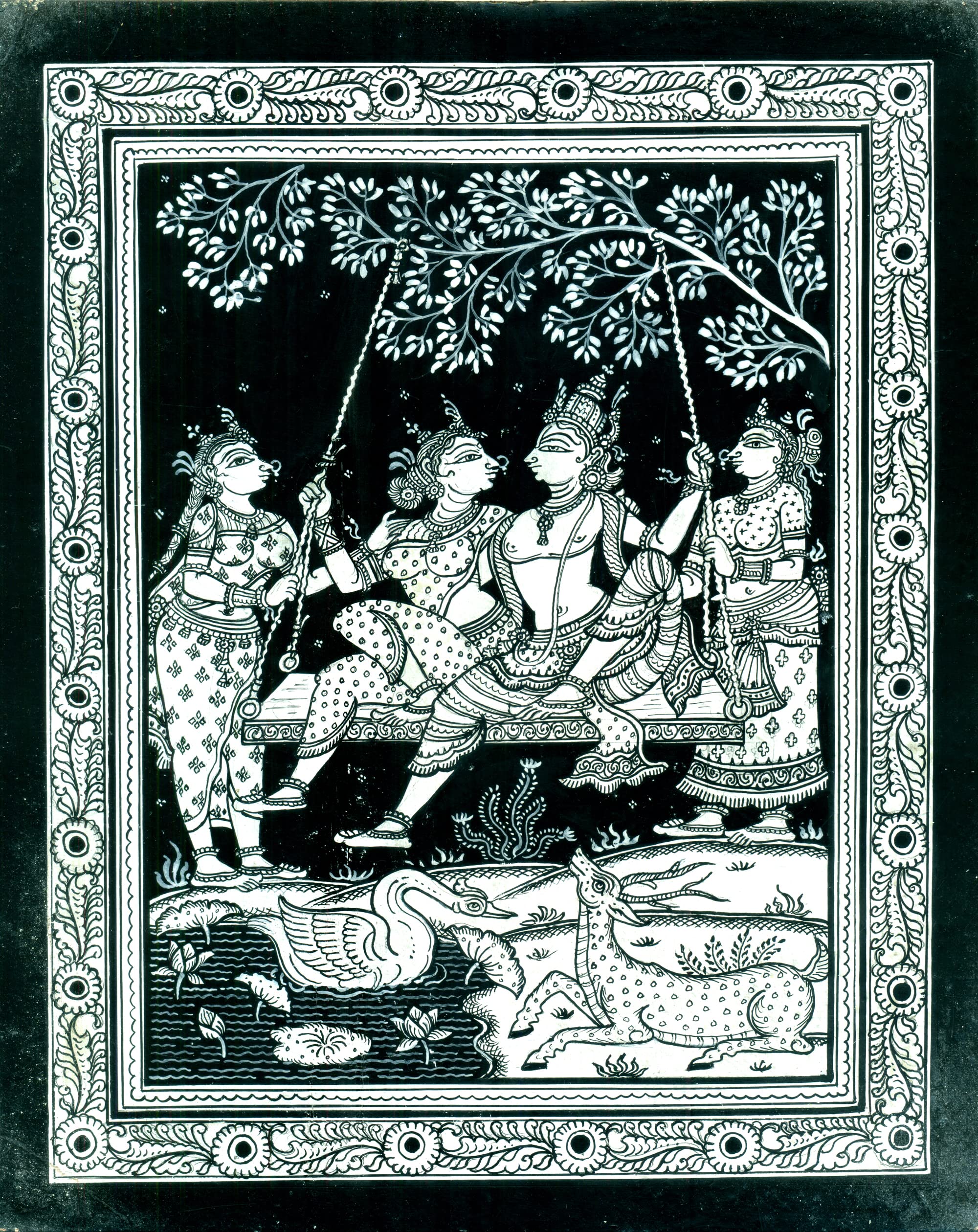 Peinture Radha Krishna cadeau mariage art patti unique
