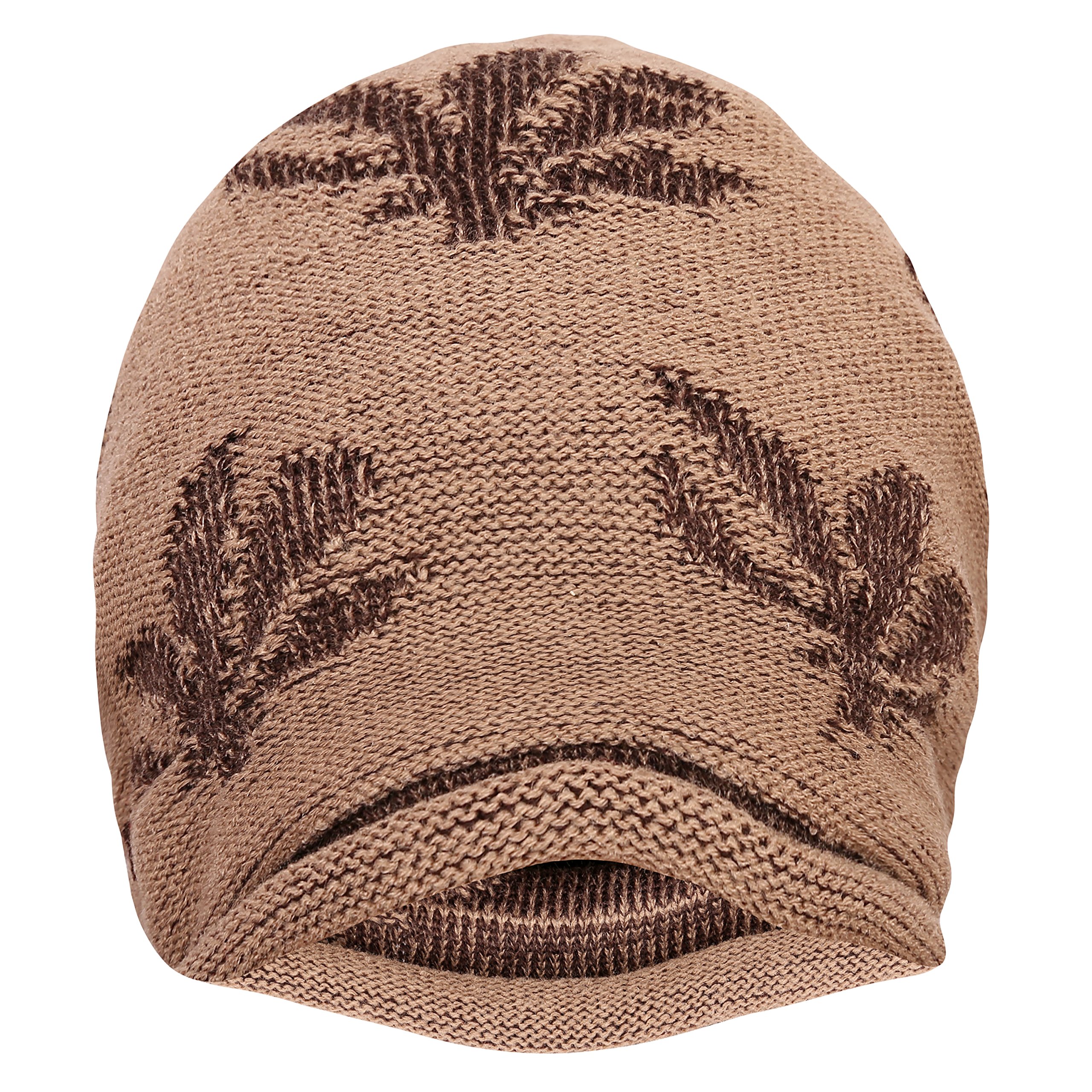 Unisex Brown Acrylic Woolen Slouchy Beanie and Skull Cap for Winters