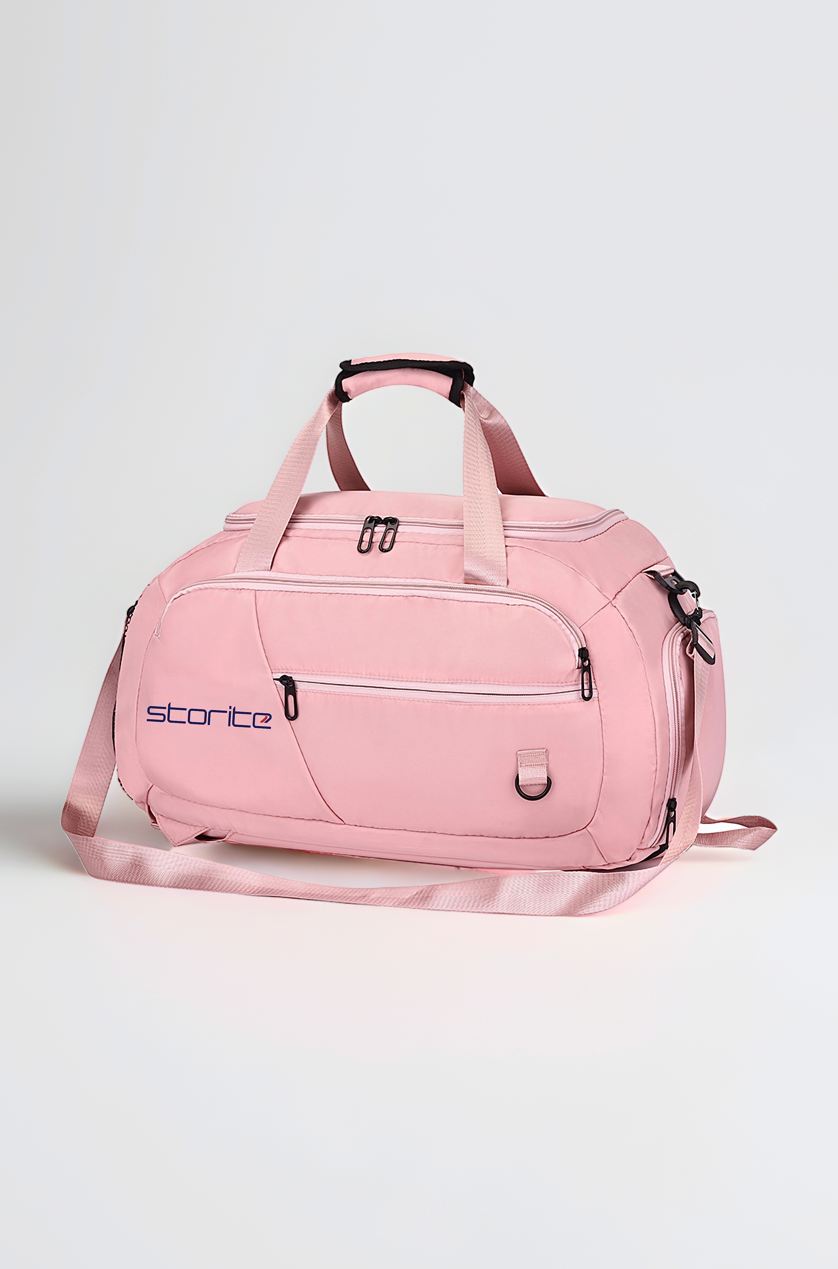 Nylon 54 Cm Imported Multi Purpose Travel Duffle Bag for Women with Dry and Wet Separate Pocket, Lightweight Waterproof Backpack Carry Luggage Bag with Shoe Compartment (Pink,54x30x22 cm)