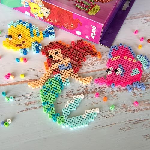 Miniatura 4 de Perler 80-57048 - Kit de manualidades con cuentas de fundición de La Sirenita de Disney, incluye 9 patrones, multicolor, 2,003 piezas