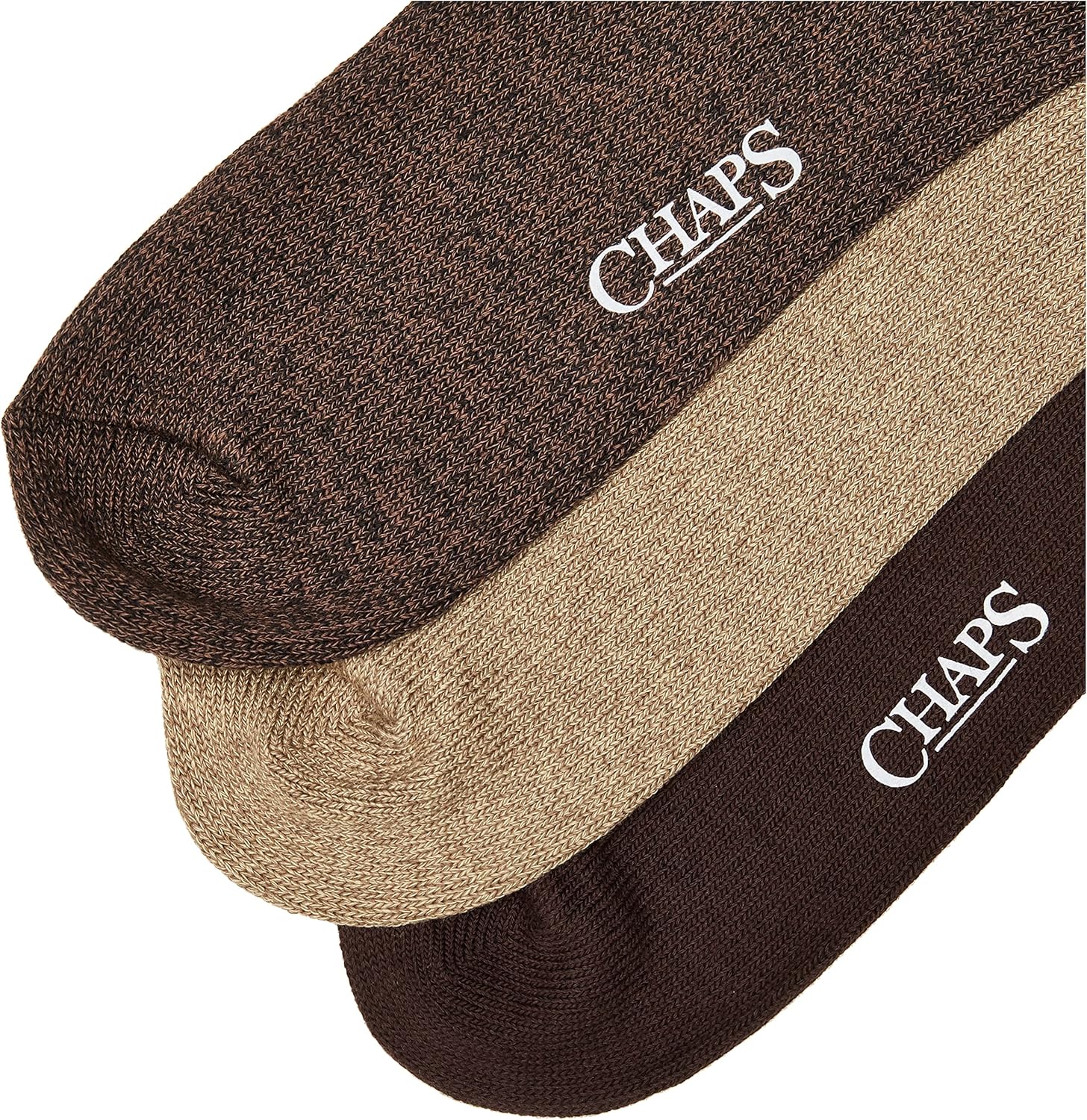 Chaps Men's Assorted Rib Dress Crew Socks (3 Pack), Black, Shoe Size: 6-12 at  Men’s Clothing store