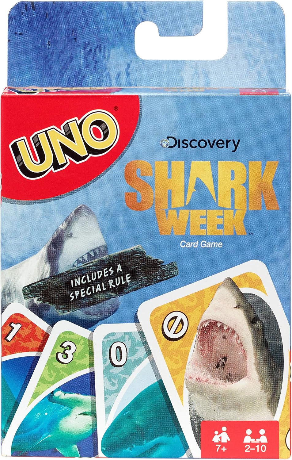 Mattel Games UNO Card Game, Shark Week Theme, for 2 to 10 Players Ages 7 Years and Older