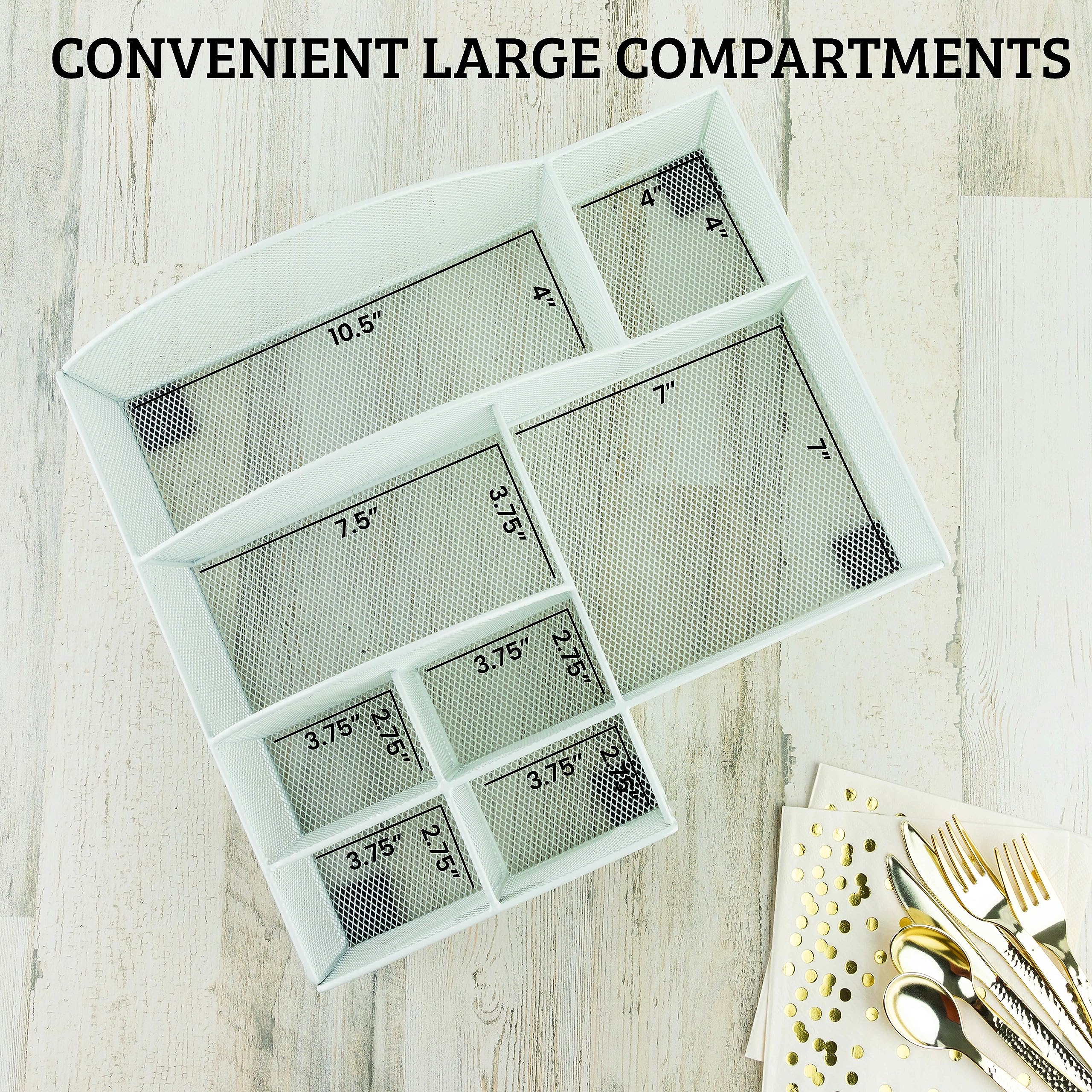 ELTOW Grande organizer espandibile per cassetti per argenteria, 8