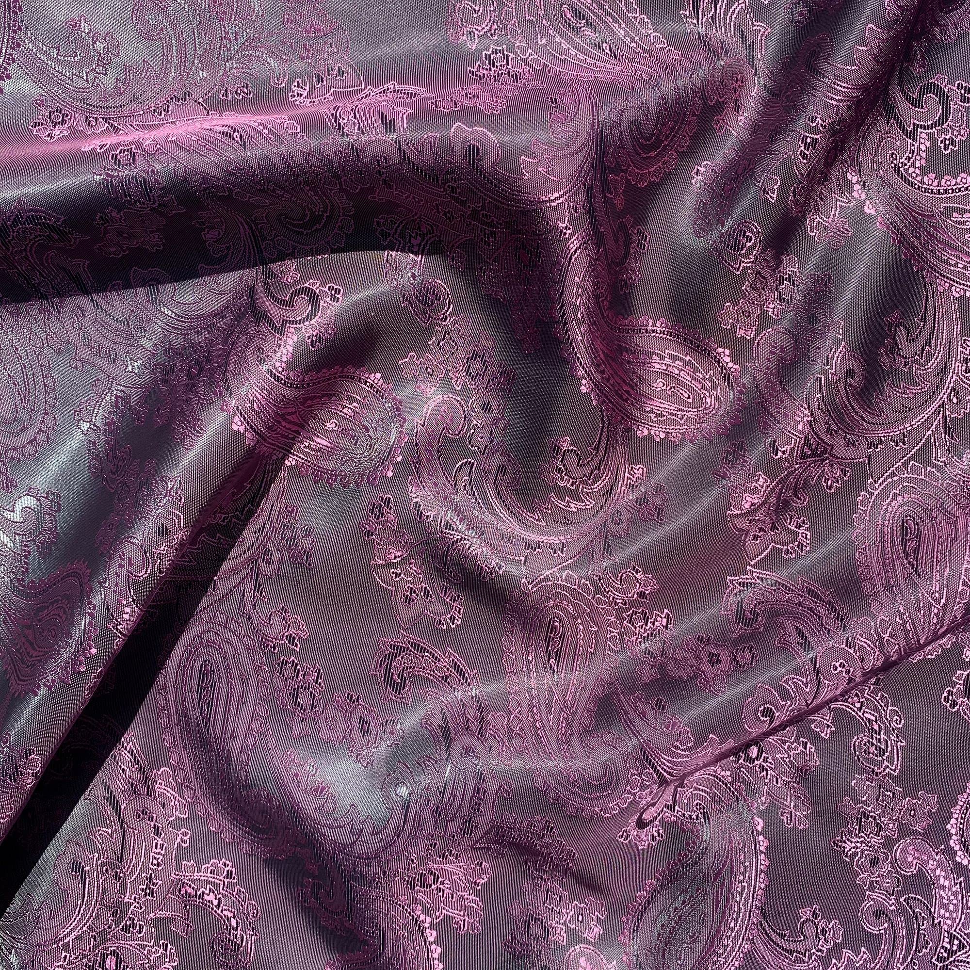 Discover Lifestyle & Fashion Fabrics Cerise Paisley Jacquard Poly Viscose Woven Upholstery Dress Suit Lining Draping Fabric Material | 59" - 150Cm Wide (Per Metre, )