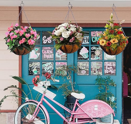 Miniatura 5 de Holly LifePro Forro de fibra de coco de repuesto de 14 pulgadas 2 forros de cesta para macetas fibra de coco natural para caja de ventana maceta de