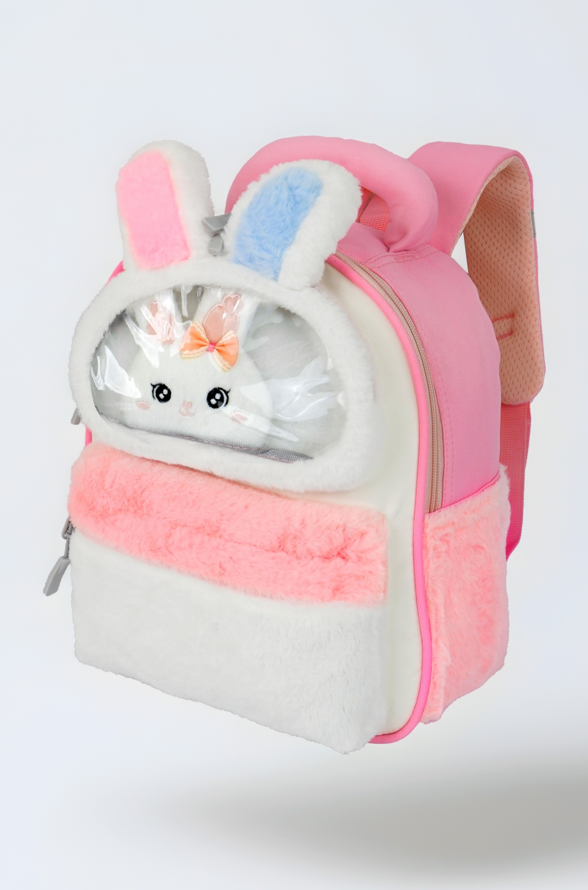 Kids Teddy Backpack – Soft Rabbit School Bag for Toddlers & Preschool, Cute Animal Backpack with Adjustable Straps, Plush Cartoon Mini Travel Bag for Baby Girl & Boy