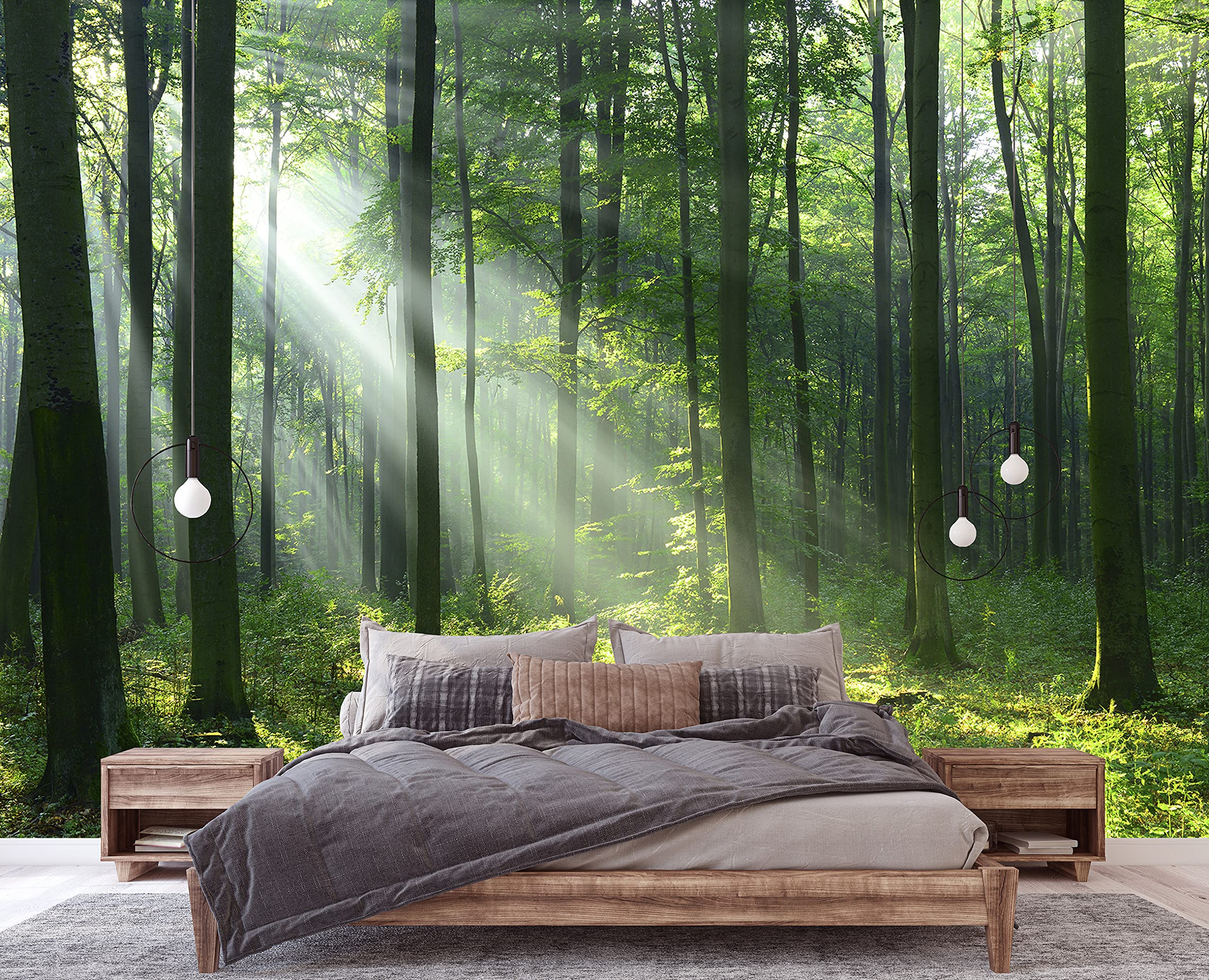 ForWall - Vlies fotobehang bos grot natuur waterval landschap 416x254 cm - fotobehang - behang - voor woonkamer slaapkamer - vliesbehang wandbehang behang behang 3D-effect - incl. lijm