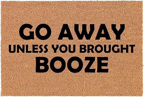 Felpudo de fibra de coco para puerta delantera, nuevo cierre del hogar, regalo de inauguración de la casa, vete a menos que traigas alcohol