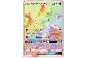 Mewtwo GX Rainbow Rare Card - Pokemon Shining Legends