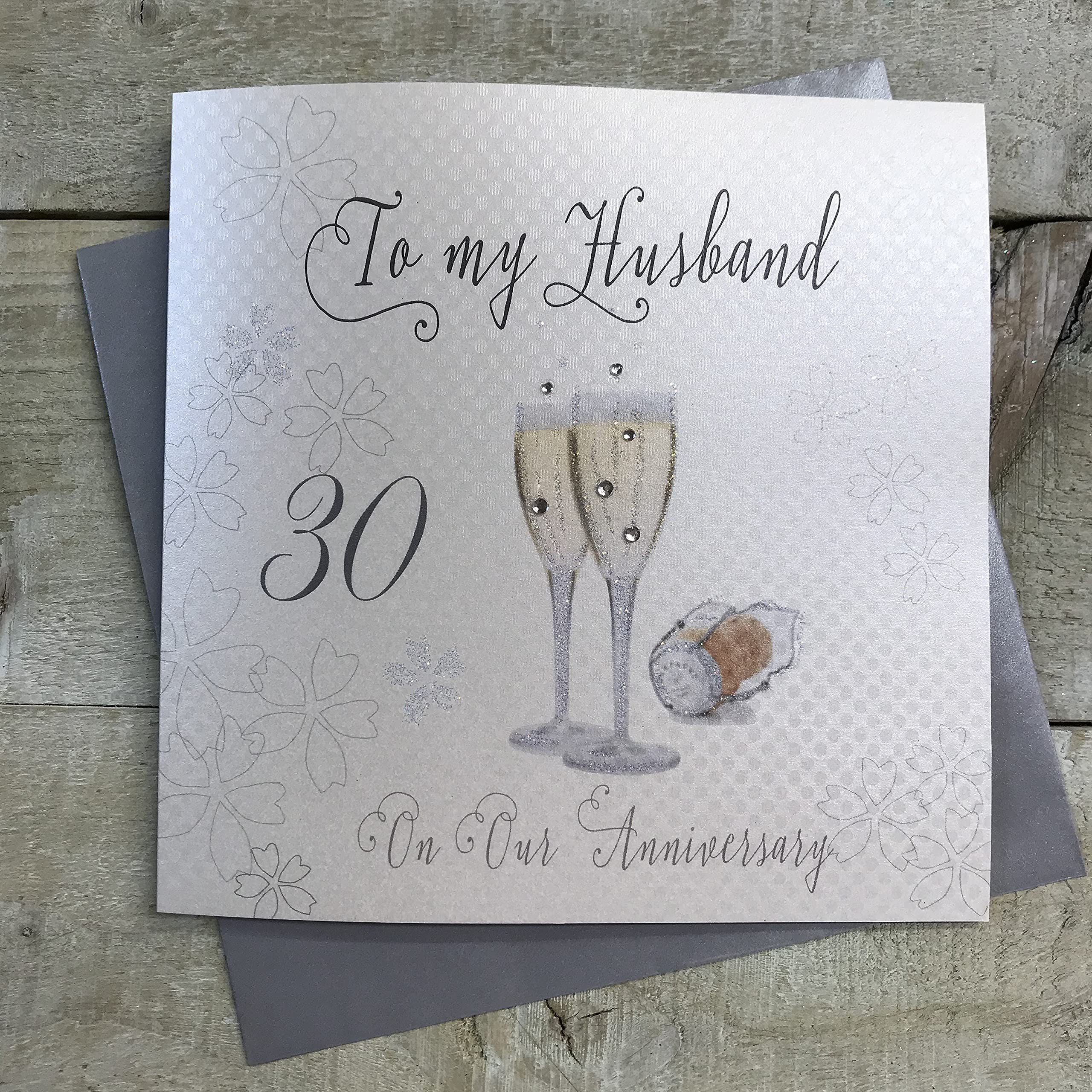 White Cotton Cards Large To My Husband Ruby Wedding, Handmade 40th - View #12