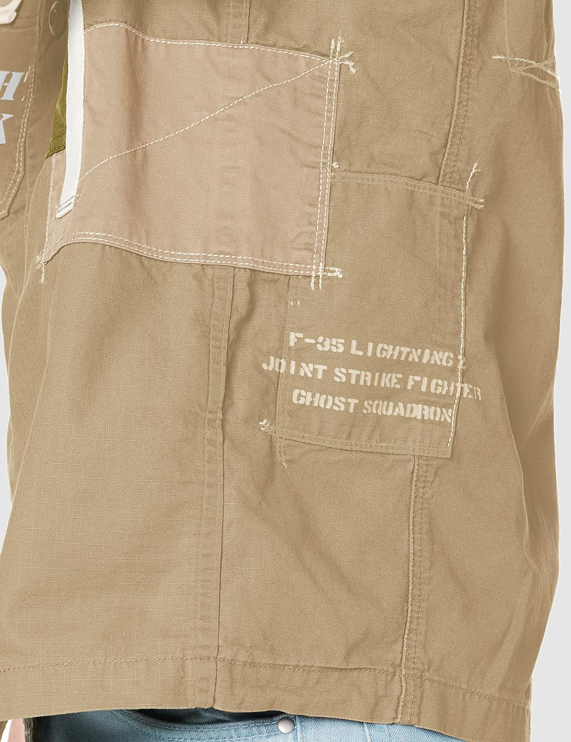 [アヴィレックス] シャツ S/S REMAKE MILITARY SHIRTS 6105094 メンズ 53 KHAKI 日本 L