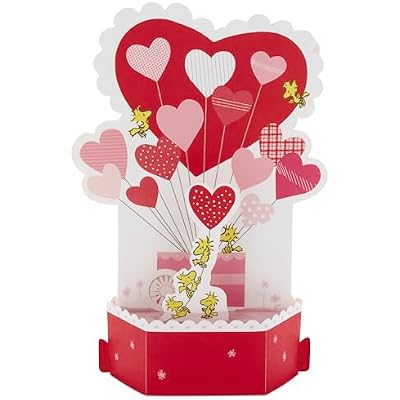 Hallmark Snoopy Valentines Day Pop Up Card with Music (Plays Linus and Lucy) Peanuts Paper Wonder 3D Card