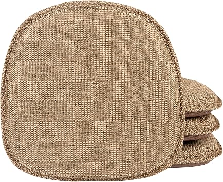 Klear Vu Gripper Non-Slip Mid Century Modern Shell Chair Cushion, Assembled in USA, Extra Thick Fill, Omega Upholstery Fabric, Set of 4 for Dining Room and Kitchen, 4 Count Pack of 1, Golden Rod