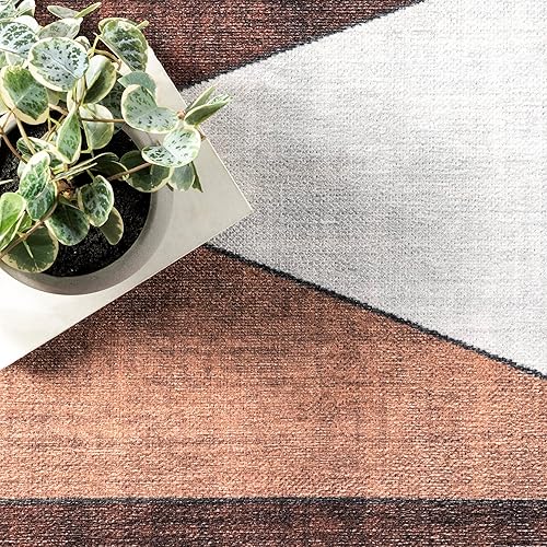 Miniatura 10 de nuLOOM Isolde Diamond - Alfombra lavable a máquina, 5 x 7, óxido