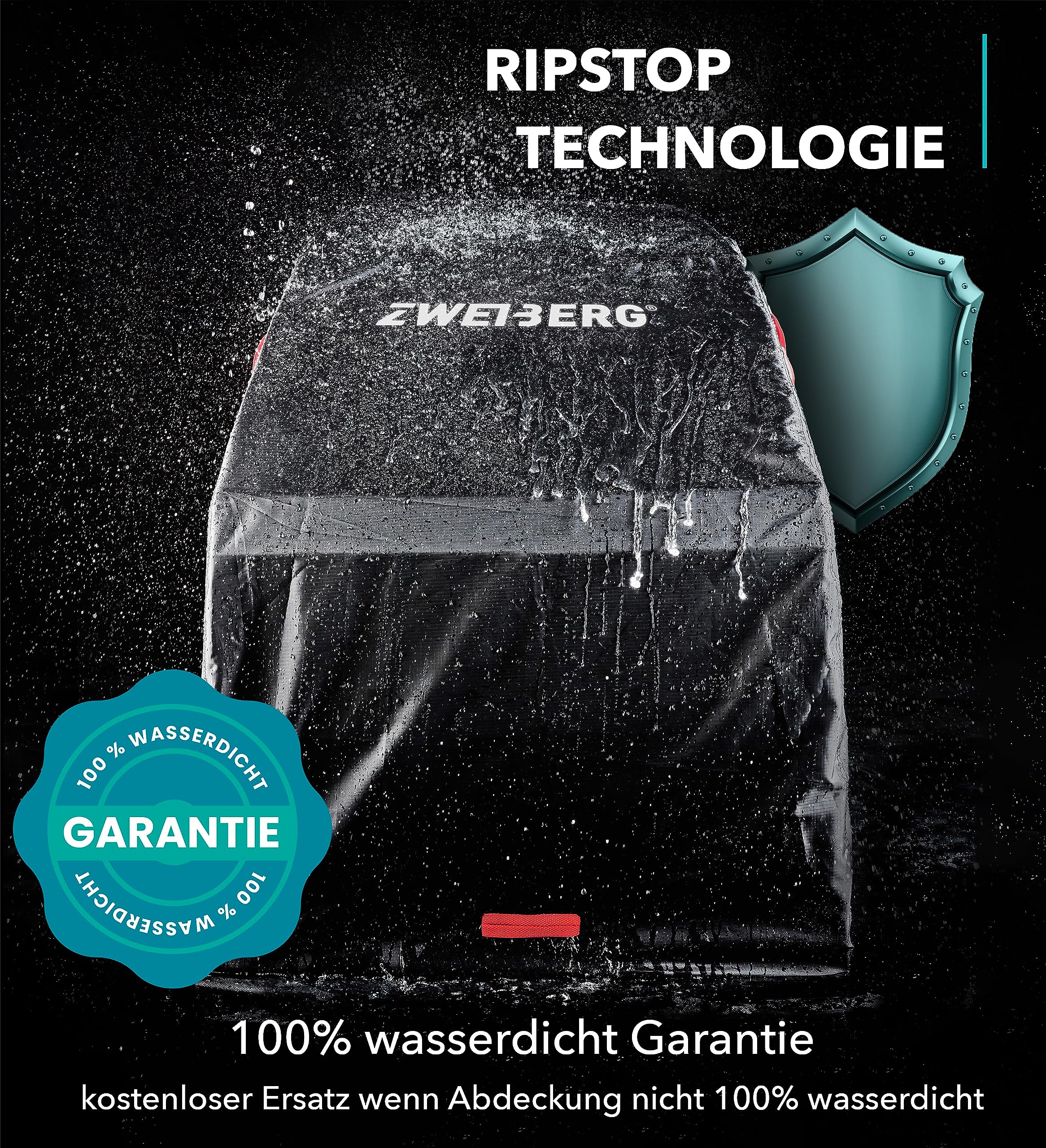 Faltgarage für Fahrradanhänger Universelle Robuste und wasserdichte Abdeckung Regenschutz mit UV-Schutz, easyRemoval, smartPack