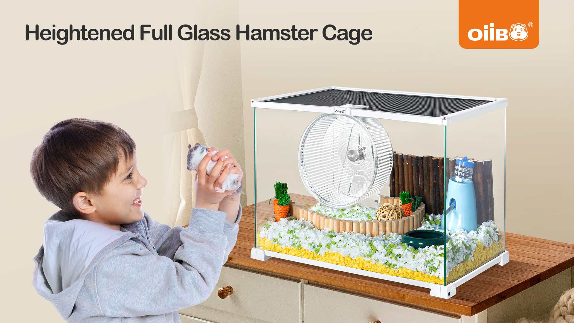 View of Watch OIIBO 15 Gallon Full Glass Hamster Cage Installation Video on ...