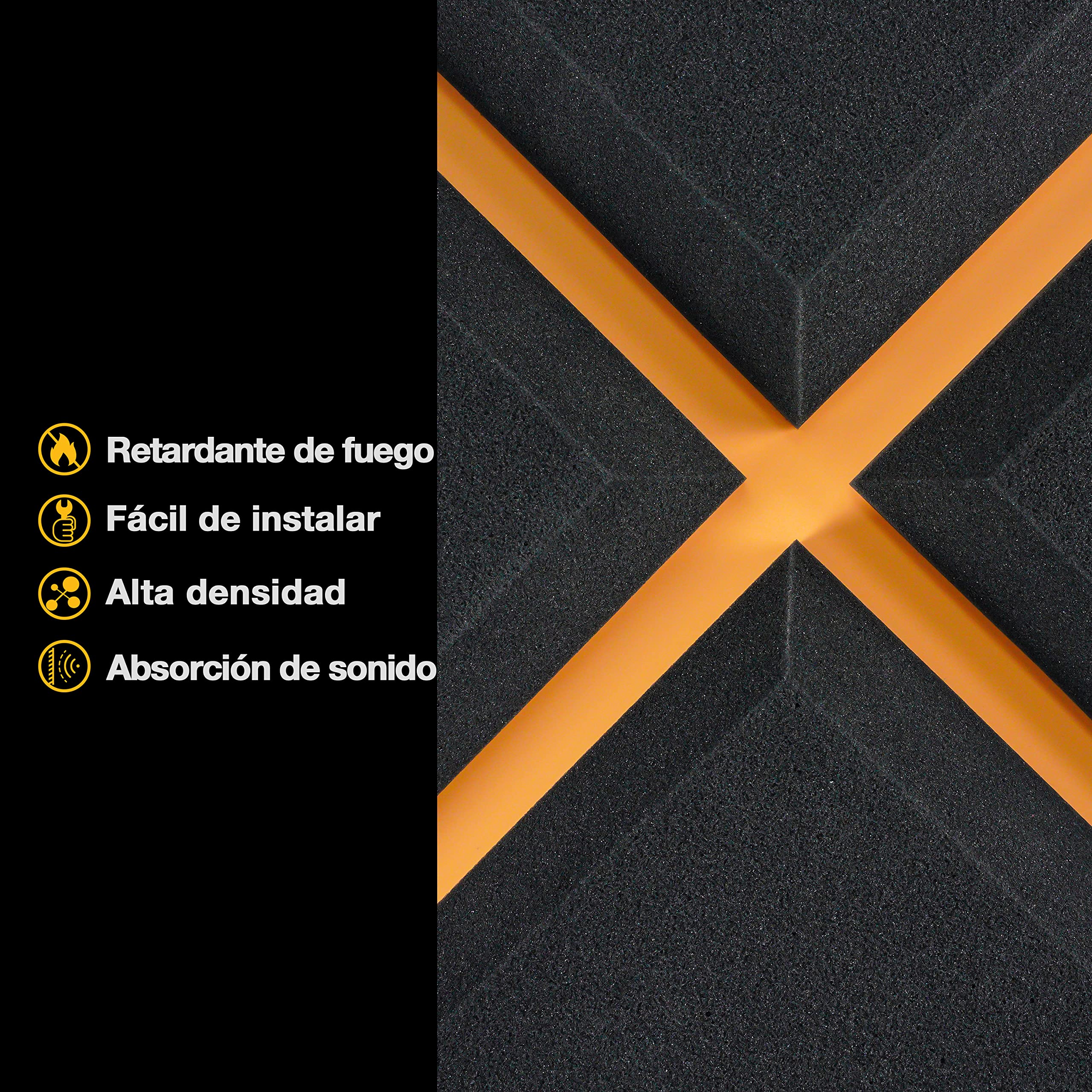 Fstop Labs Paneles Acusticos 12 Piezas, 2,5x30x30 cm Panel Acustico Aislamiento Acustico para Estudios de Grabación, Oficinas, Sala Acústica, Insonorizacion Acustica Pared