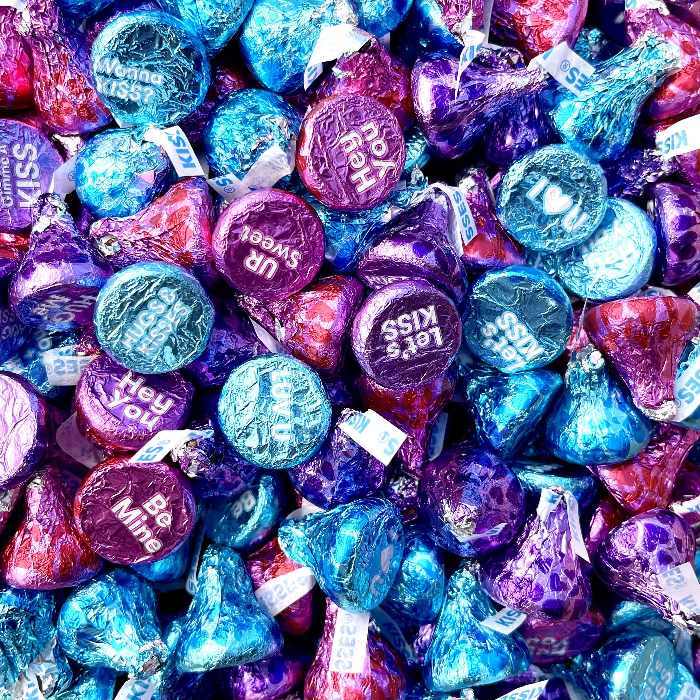 Candykrave Hershey'es Conversation Kisses Valentine Days Chocolate Candy - 2lb (200 pcs) - Bulk Pack of Milk Chocolate Covered Candy, Bulk Chocolate