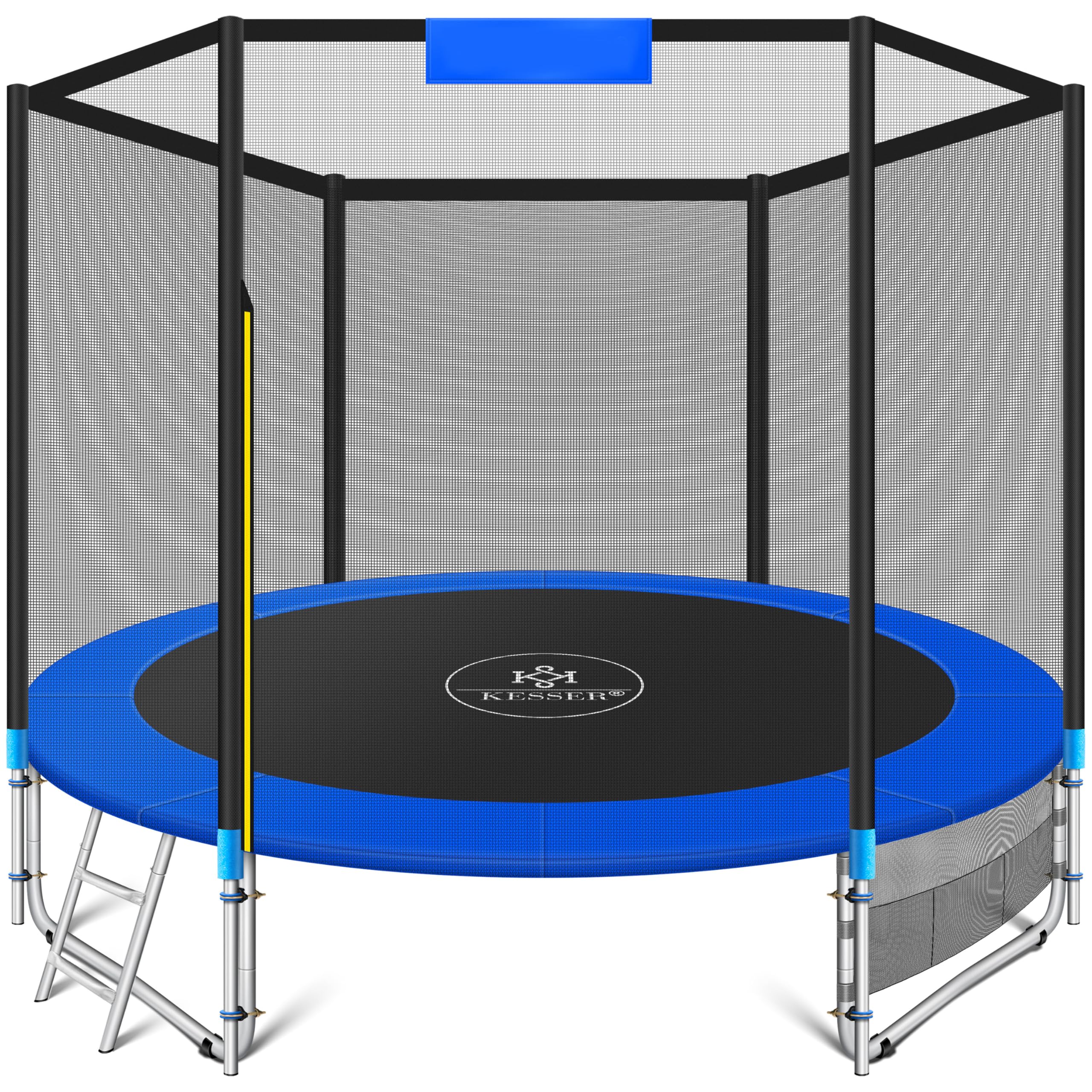 KESSER® Trampolin Outdoor Ø 244/305/366/427 cm Komplettset mit Sicherheitsnetz, Leiter & Seitentasche und Montagezubehör | Kindertrampolin Gartentrampolin Belastbarkeit 150 kg