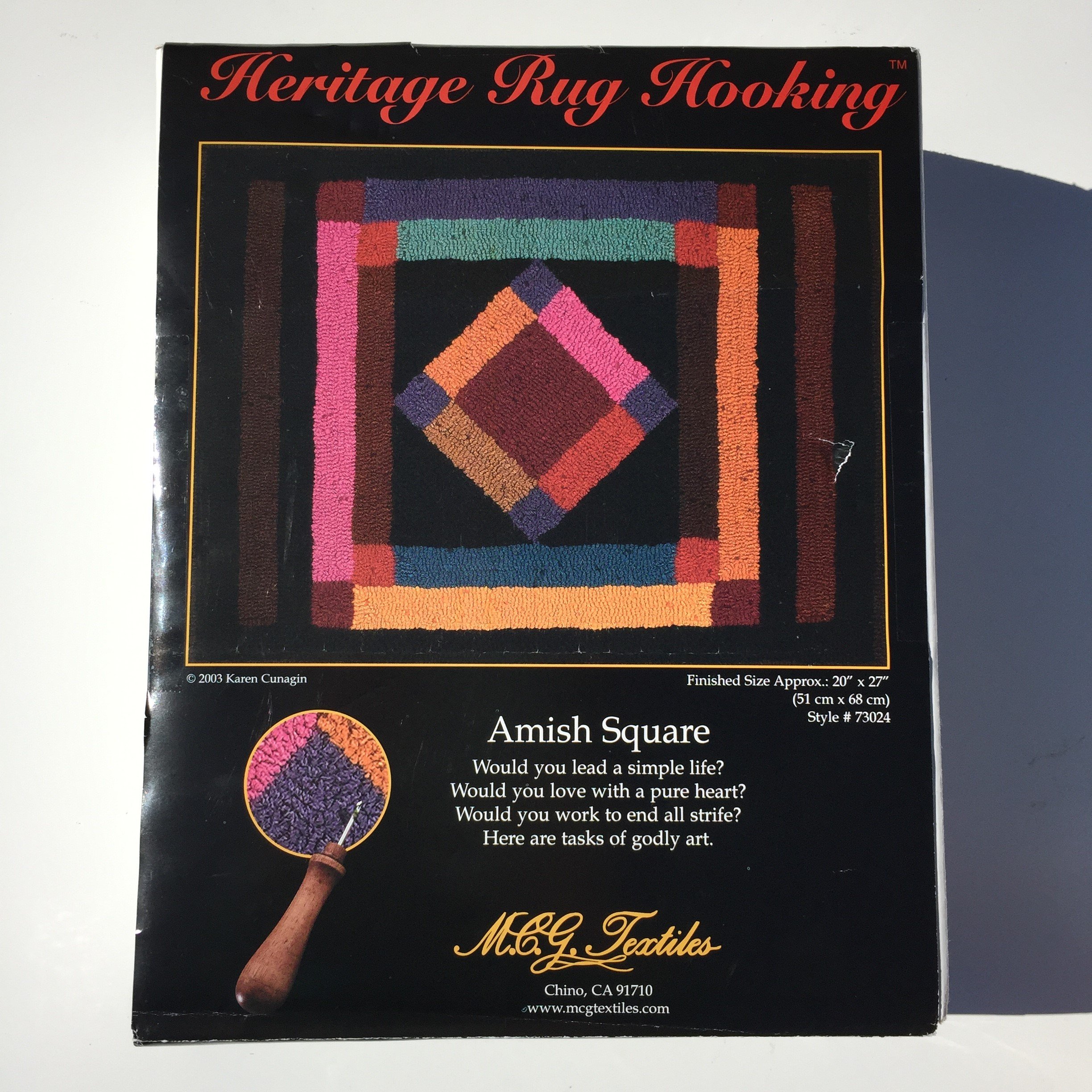 Heritage Rug Hooking, Amish Square