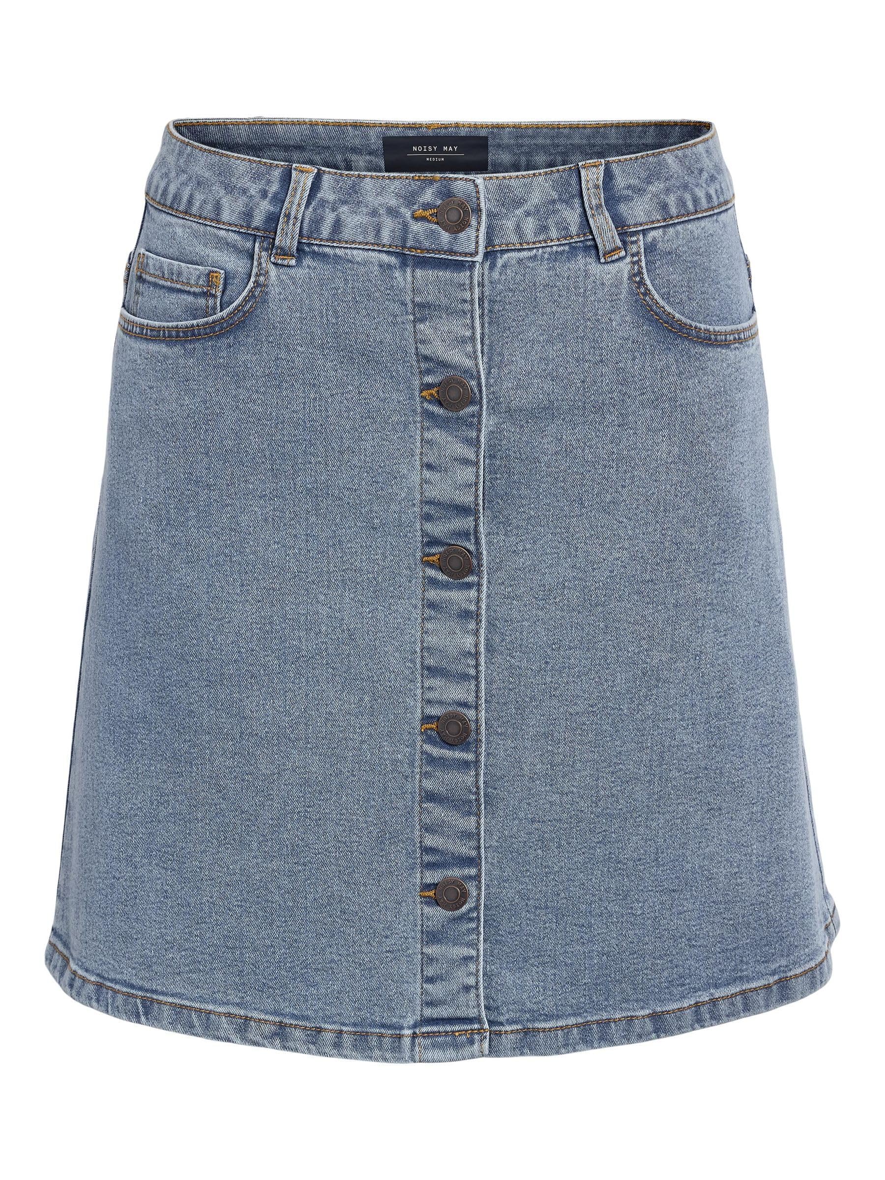 NOISY MAY Womens A Shape Skirt Lt Blue Denim 16