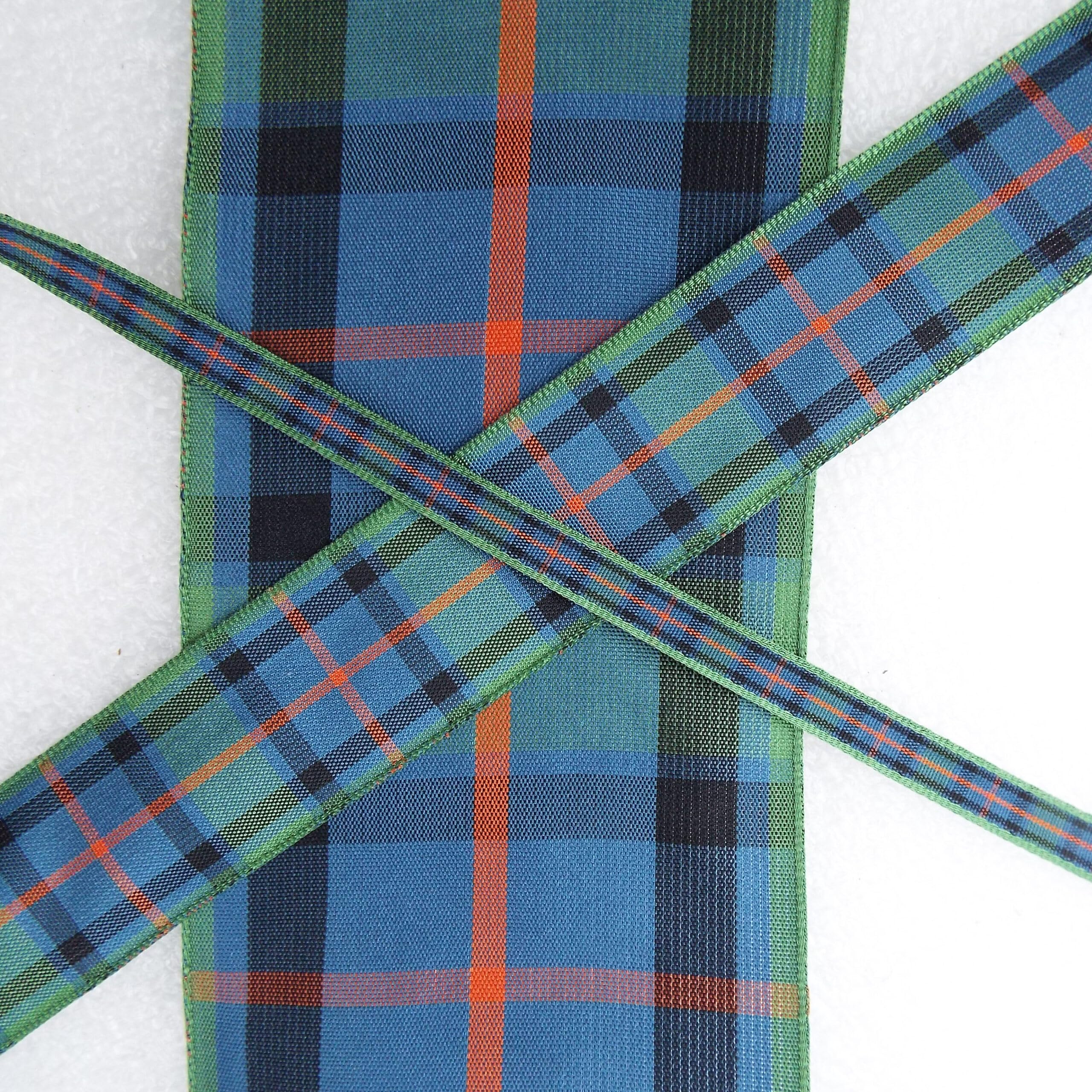 Flower of Scotland Tartan Ribbon Christmas 16 775D, 70mm, 2 Metres