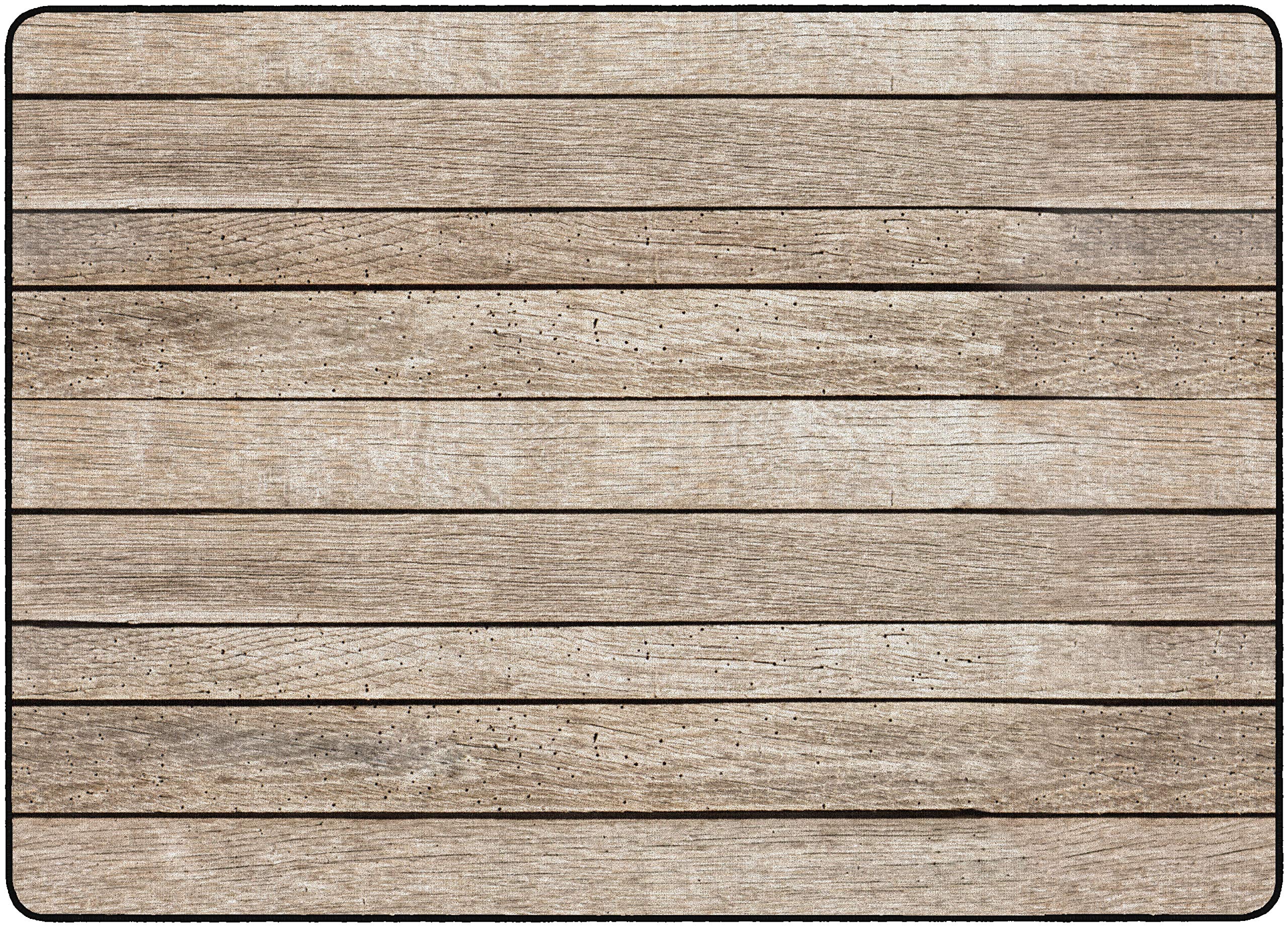 Flagship Carpets Hardwood Faux Wood Rug for Classroom, Home Décor Learning Area Rug, Kids Room Carpet, Playroom Mat, 6' x 8'4