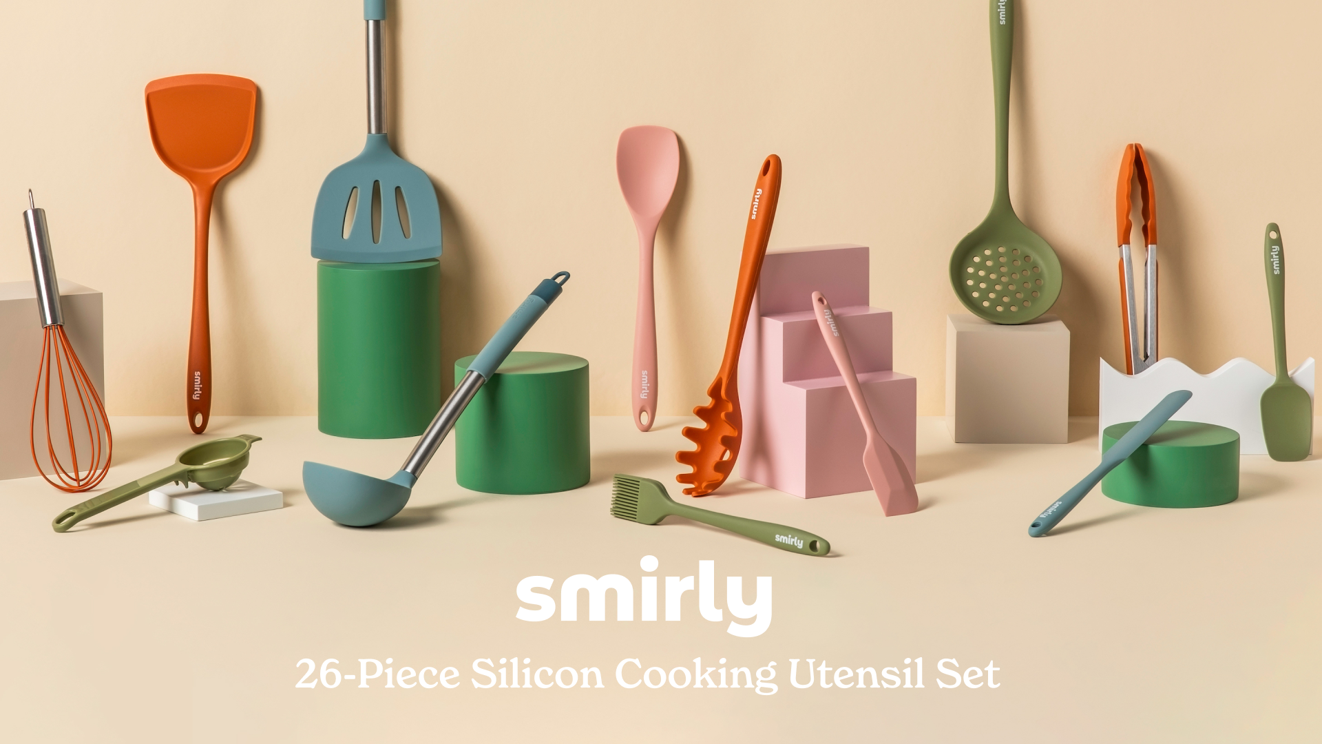 Amazon.com: SMIRLY Kitchen Utensils Set, 26PCS Silicone Cooking Utensils Set, Spatula Set with Holder, Stainless Steel Kitchen Gadgets for Home and Kitchen : Home & Kitchen