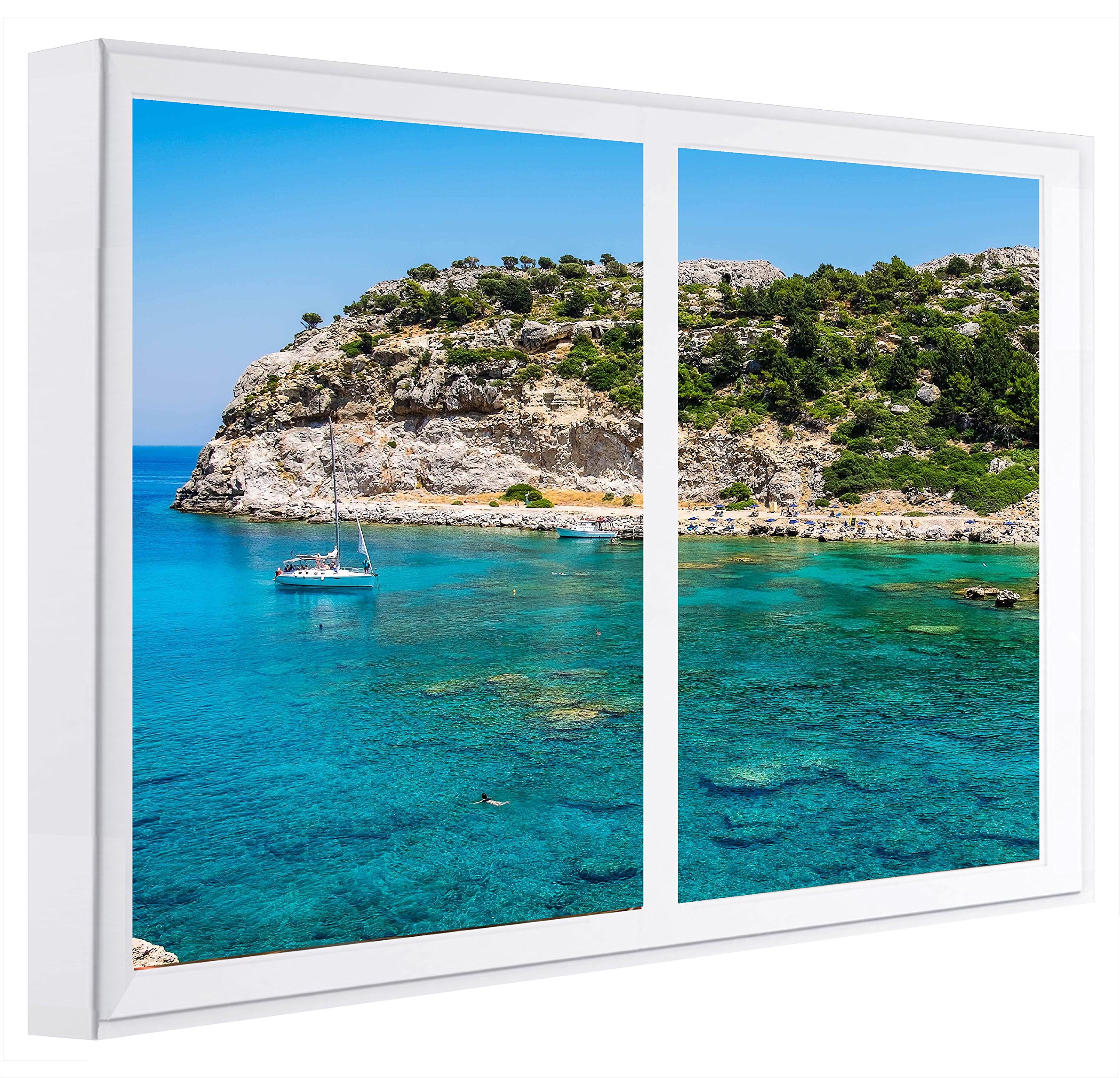 Tableau décoratif Rhodes en bois avec lumière intégrée