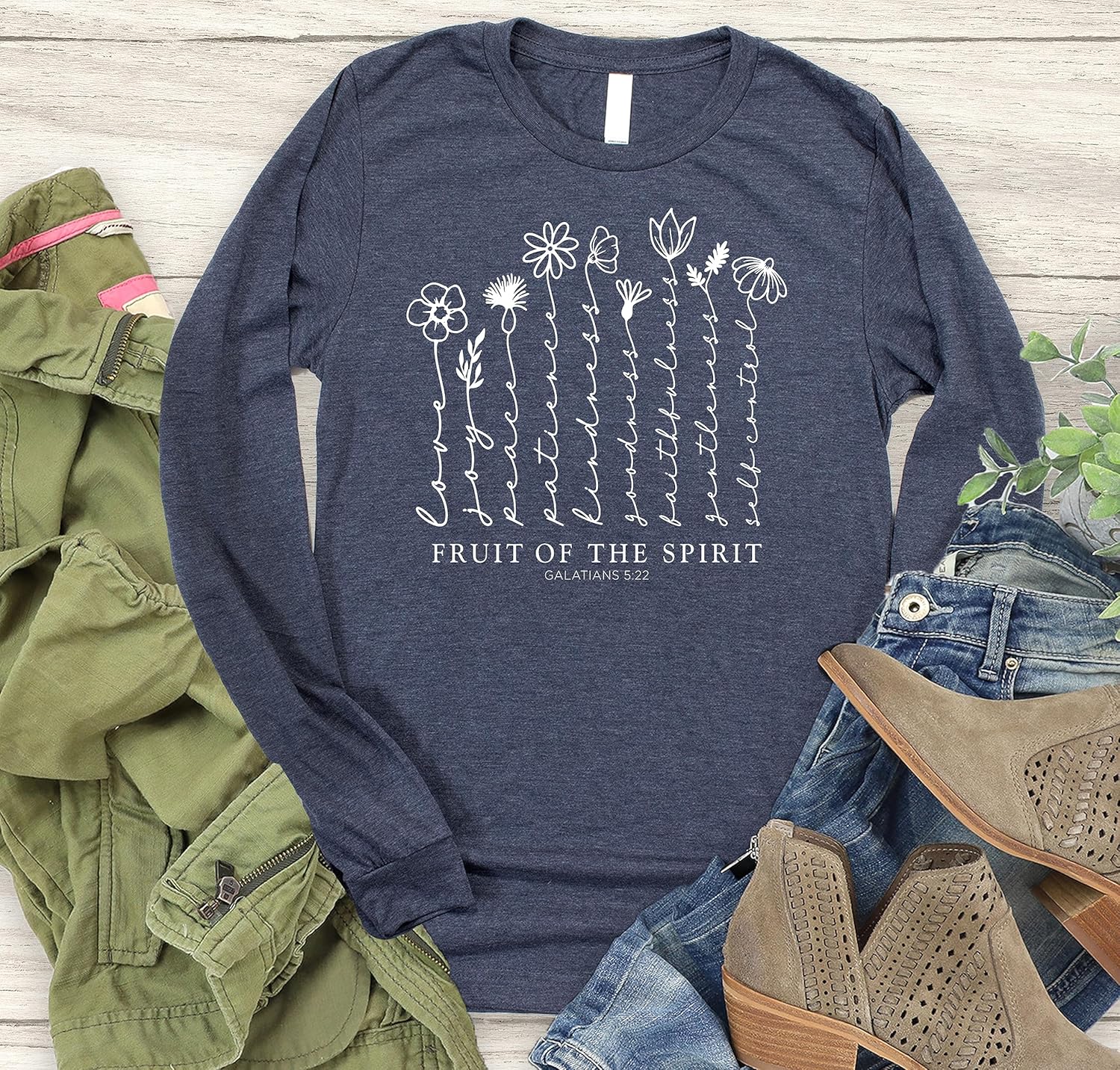 Love in Faith Shirts for Her | Fruit of The Spirit Tee | Christian T Shirts for Women | Faith Shirts for Her - Image 3