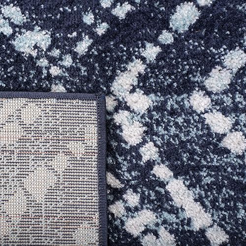 Miniatura 5 de SAFAVIEH Colección Adirondack Alfombra de Área - 4' Cuadrada, Azul Marino y Marfil, Diseño Moderno de Diamante Desgastado, No Desprende Pelusa y de