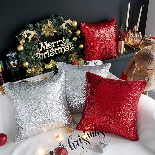 Miniatura 6 de Fundas de cojín Kevin Textiles con lentejuelas para bodas fin de año fiestas Navidad decoración de lujo