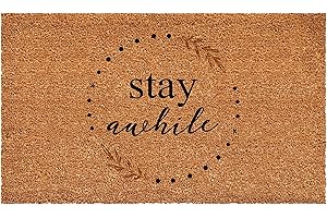 Calloway Mills Stay A While Wreath Doormat: Enhance Your Home's Entrance with Timeless Elegance