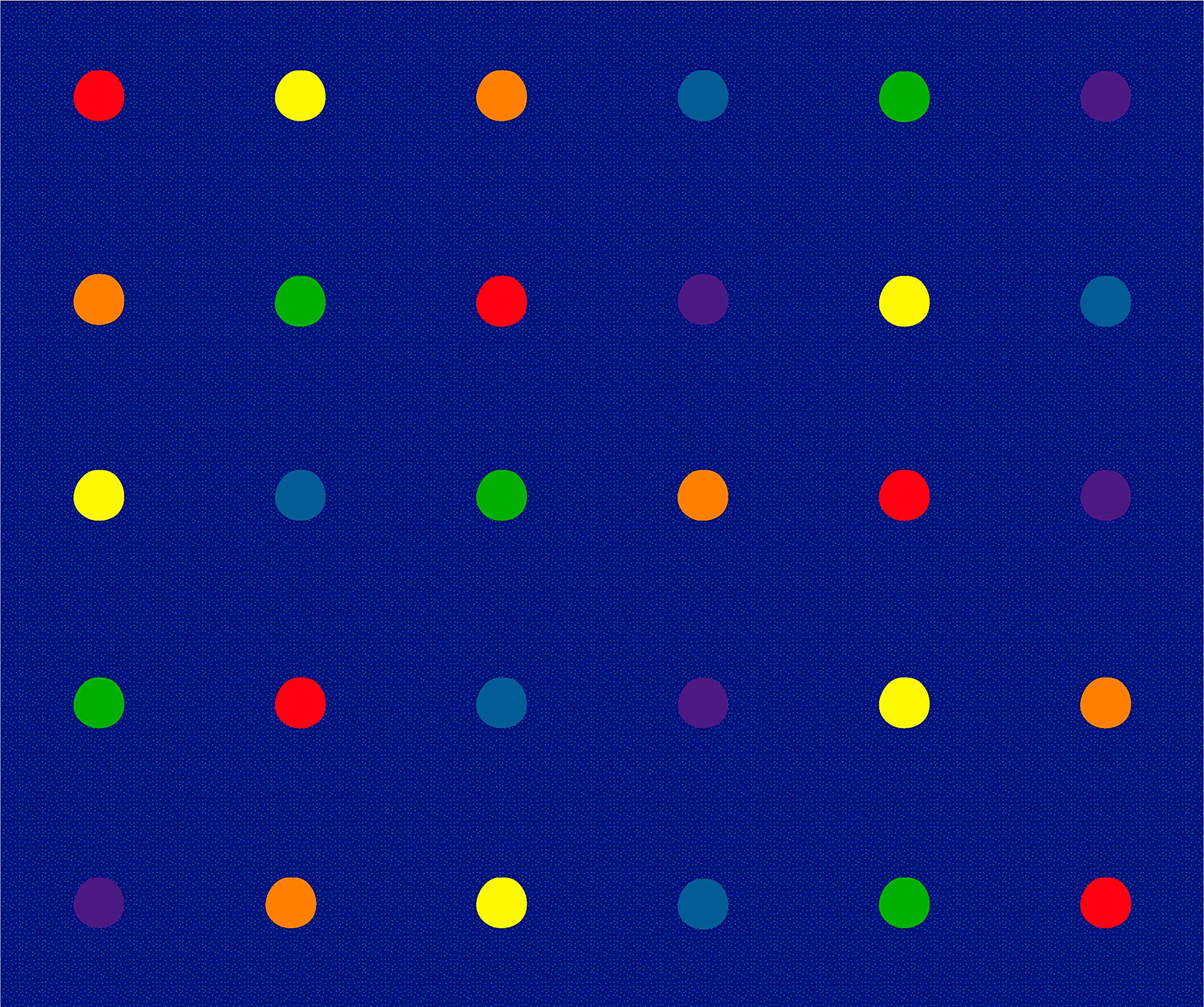 KidCarpet On The Spot Seating Classroom Rug, 10' x 12' Rectangle, Multi on Blue