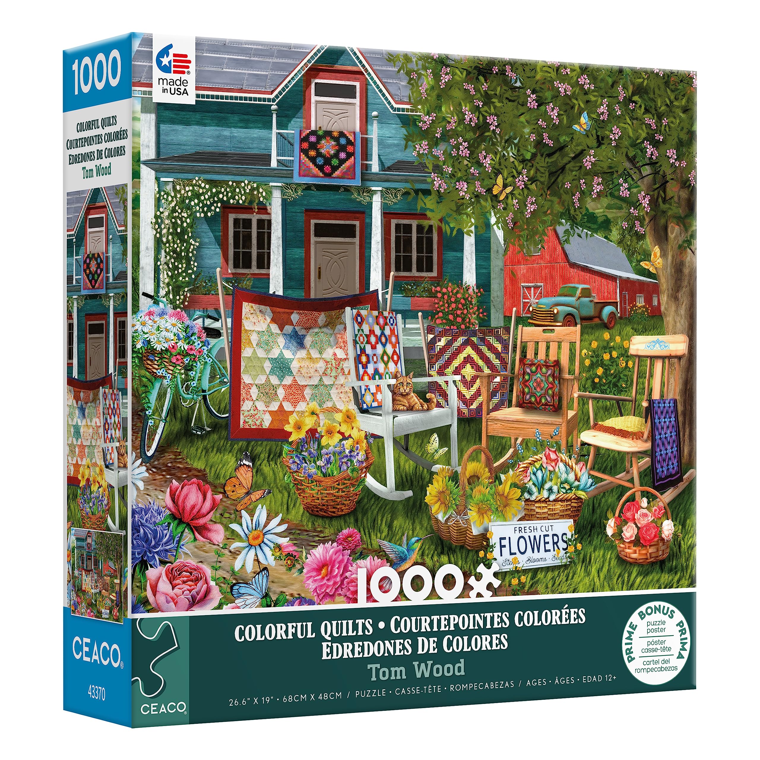 QYマステcokopangpang　0708 Amazon.com: Ceaco - Colorful Quilts - 1000 Piece Jigsaw