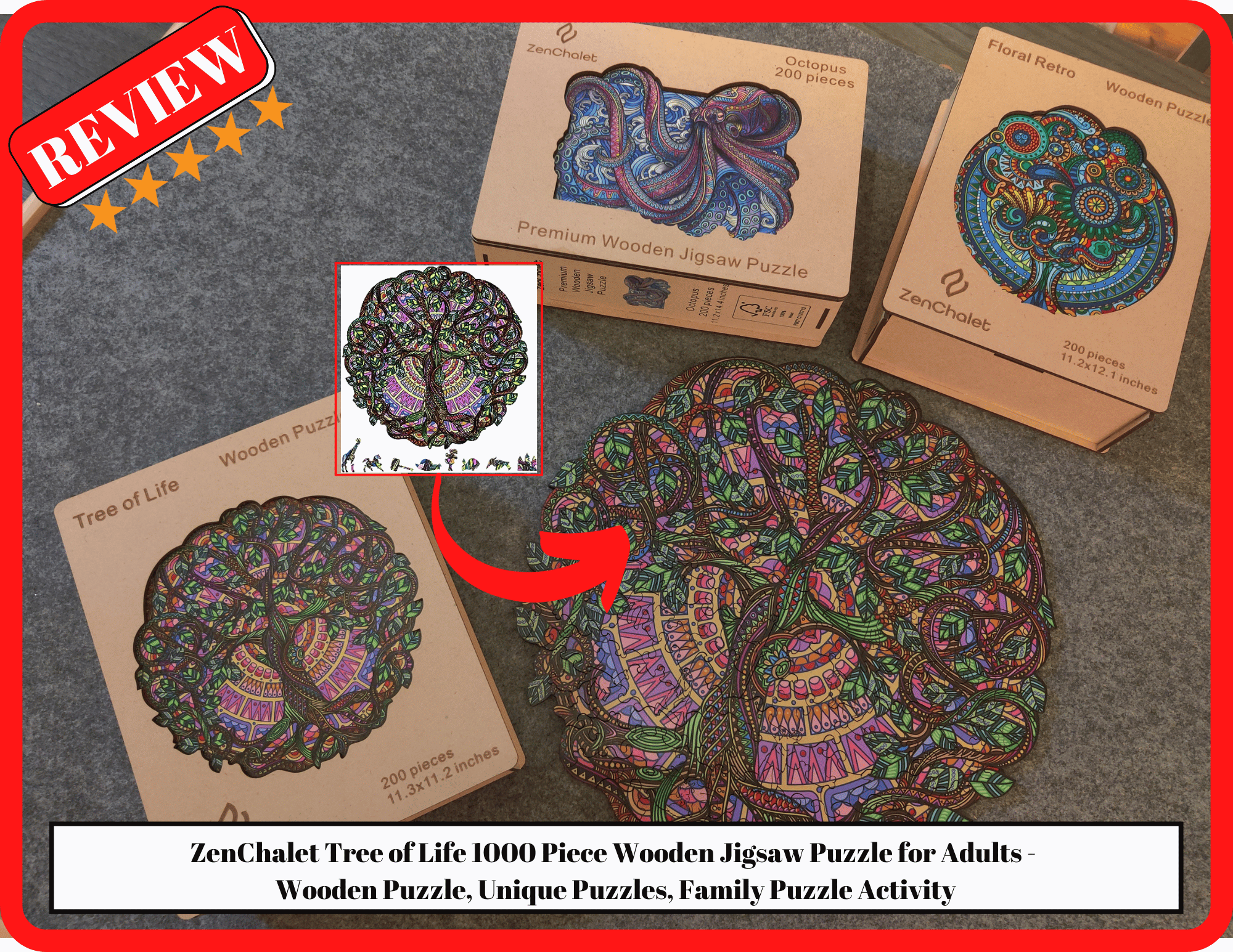 Watch ZenChalet Tree of Life Wooden Jigsaw Puzzle SPONSORED on