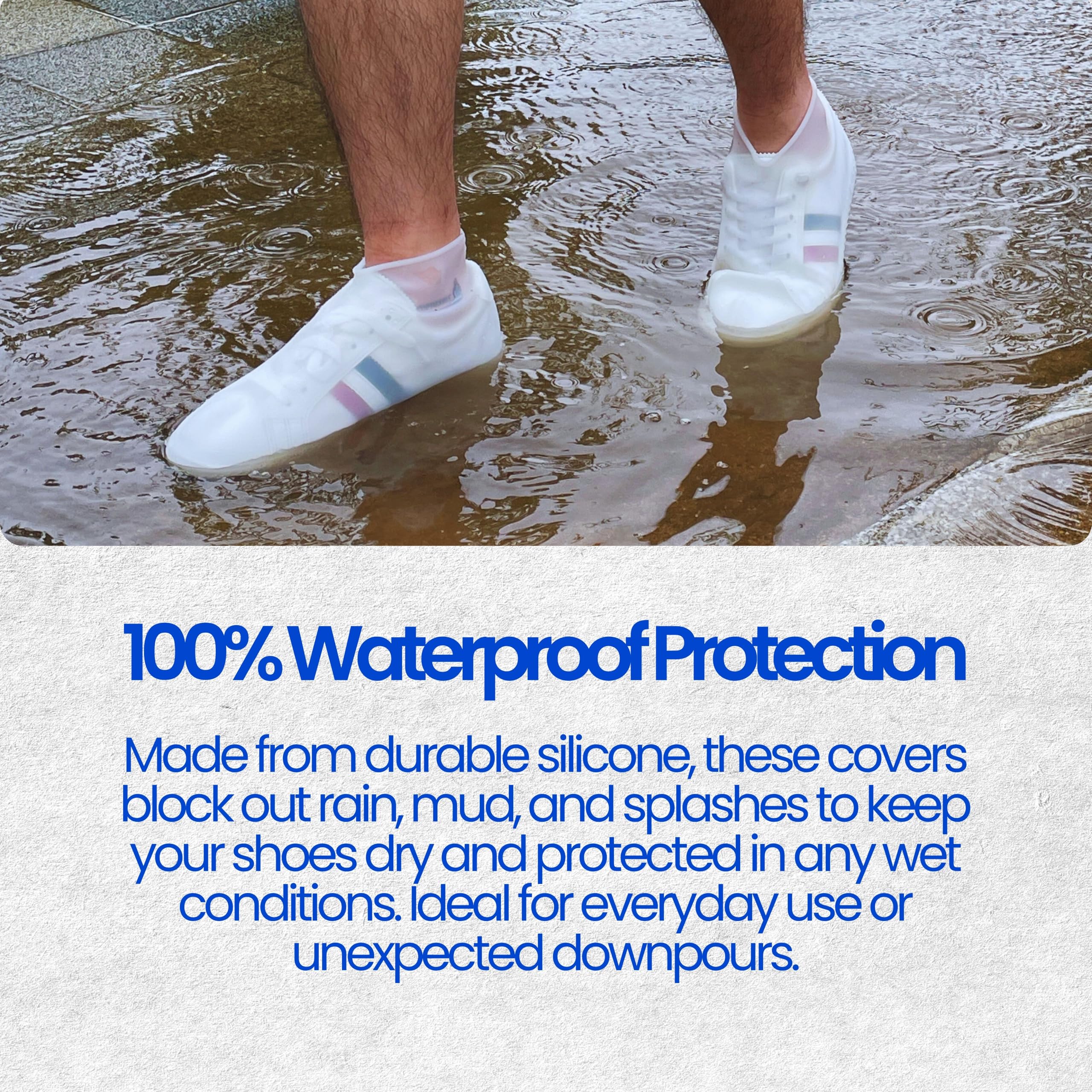 Fundas impermeables de goma de silicona para zapatos, antideslizantes, fáciles de manejar, resistentes al agua, para exteriores, ciclismo, senderismo, protectores aplicables a hombres, mujeres, niños