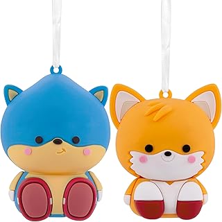 Hallmark Better Together Sonic The Hedgehog and Tails Magnetic Christmas Ornaments, Set of 2