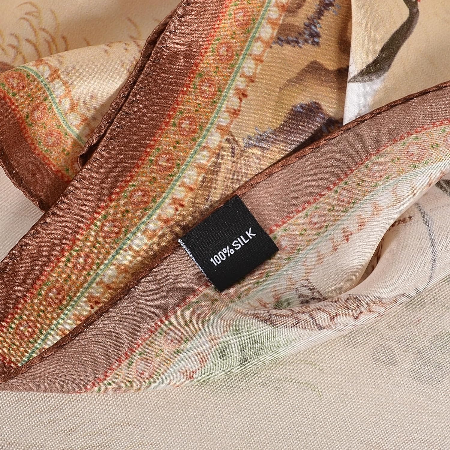 100% Mulberry Silk Scarf for Women Neck Oblong Headscarves Long Floral Print Lightweight Silk Wraps Shawls 67"*20" - Image 4