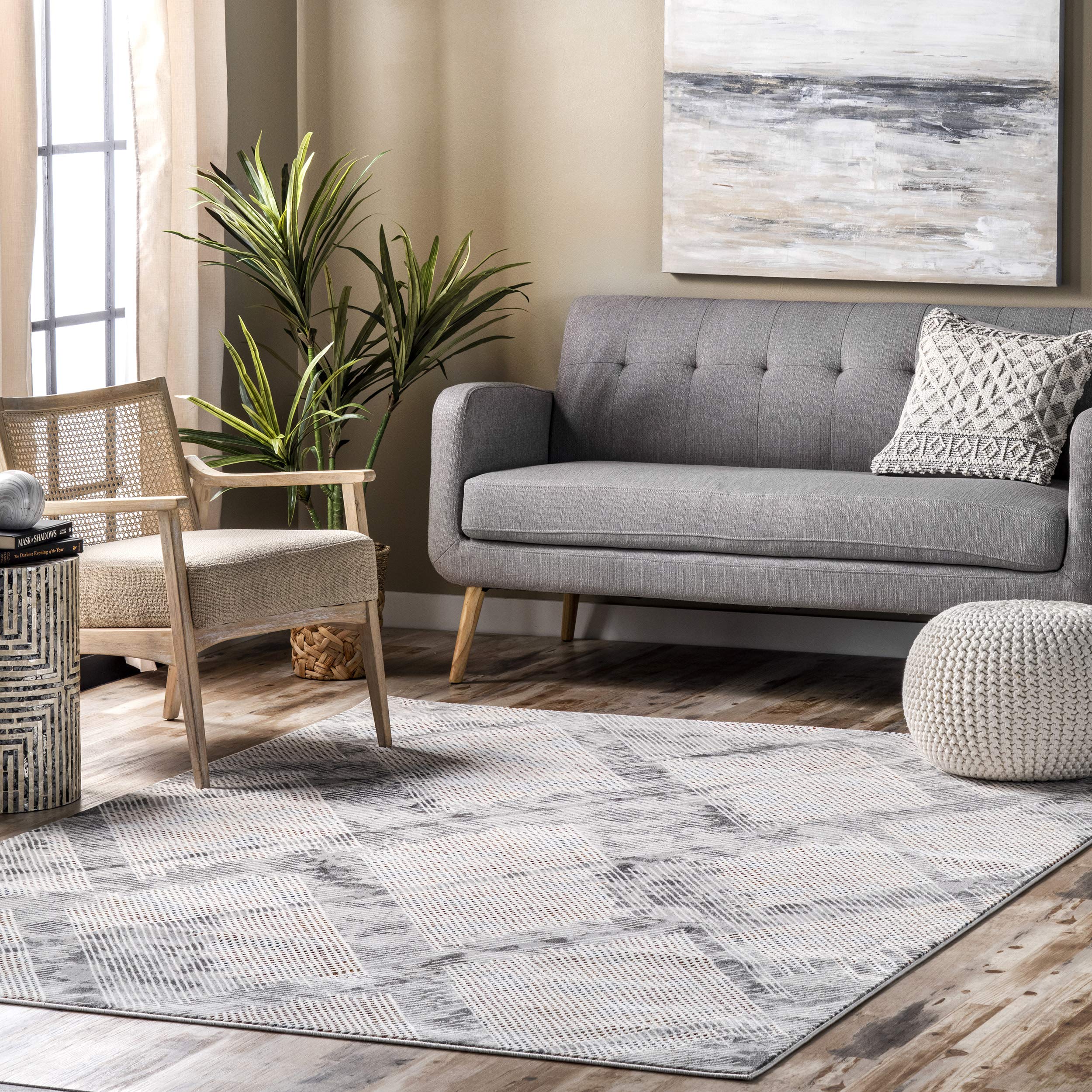 Tapis nuLOOM Eloise gris clair 76x213 cm pour habiller vos couloirs modernes