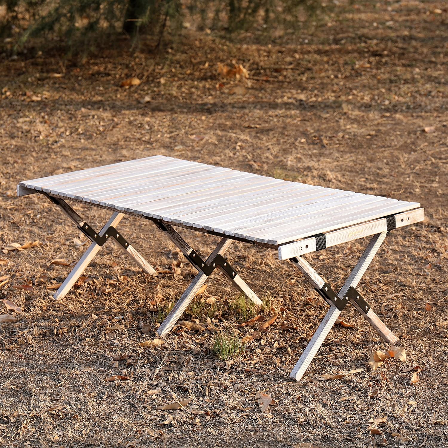 ZHONGLU CRAFTS Folding Table Camping Table Picnic Bench Portable Outdoor Indoor Wooden Picnic Table,Travel, Beach,Garden BBQ-Table in a Bag(Torched Brown) : Patio, Lawn & Garden