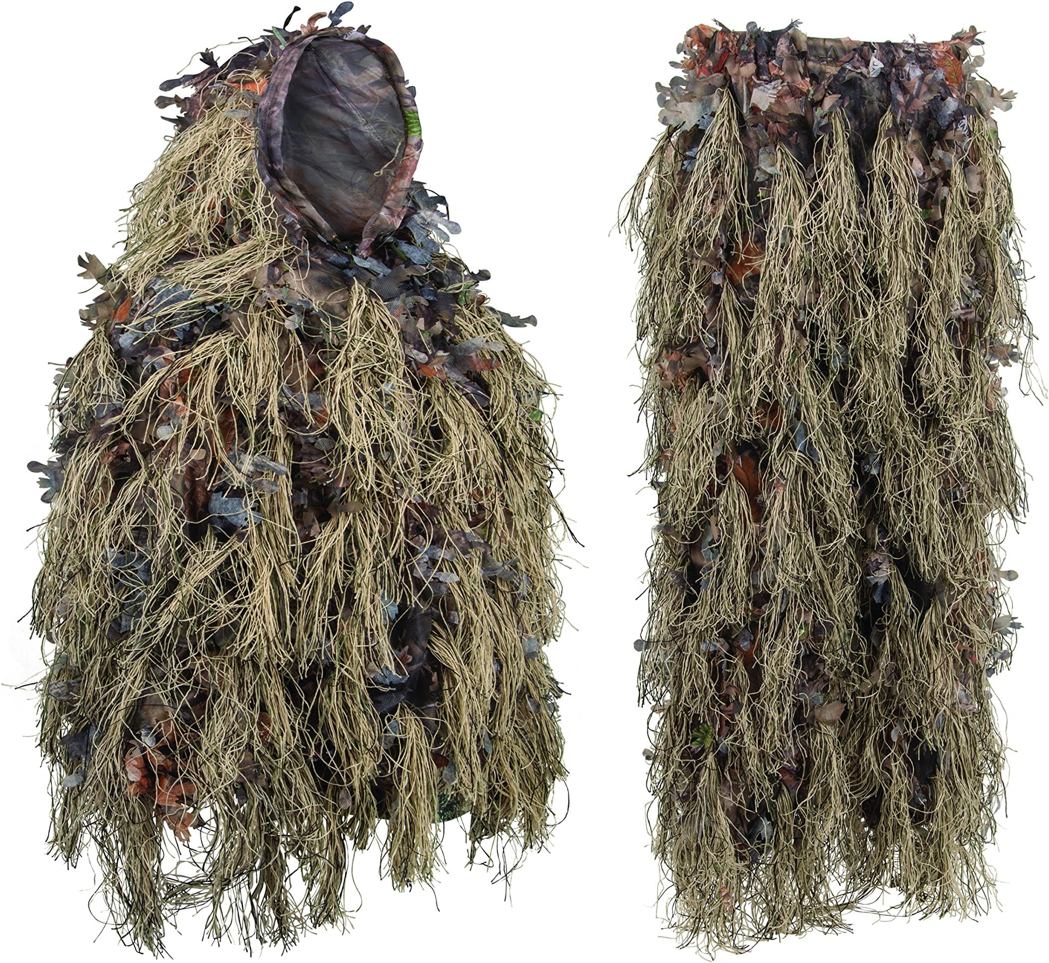 North Mountain GearHybrid Ghillie Suit for Men - Lightweight Hunting Camouflage - Woodland Green - Airsoft Sniper Clothing