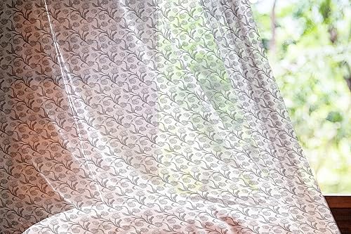 Ambesonne Artichoke Tulle Curtains with Rod Pocket, Faded Colored Black and White Super Foods with Stalks and Leaves Art Print, Sheer Drape for