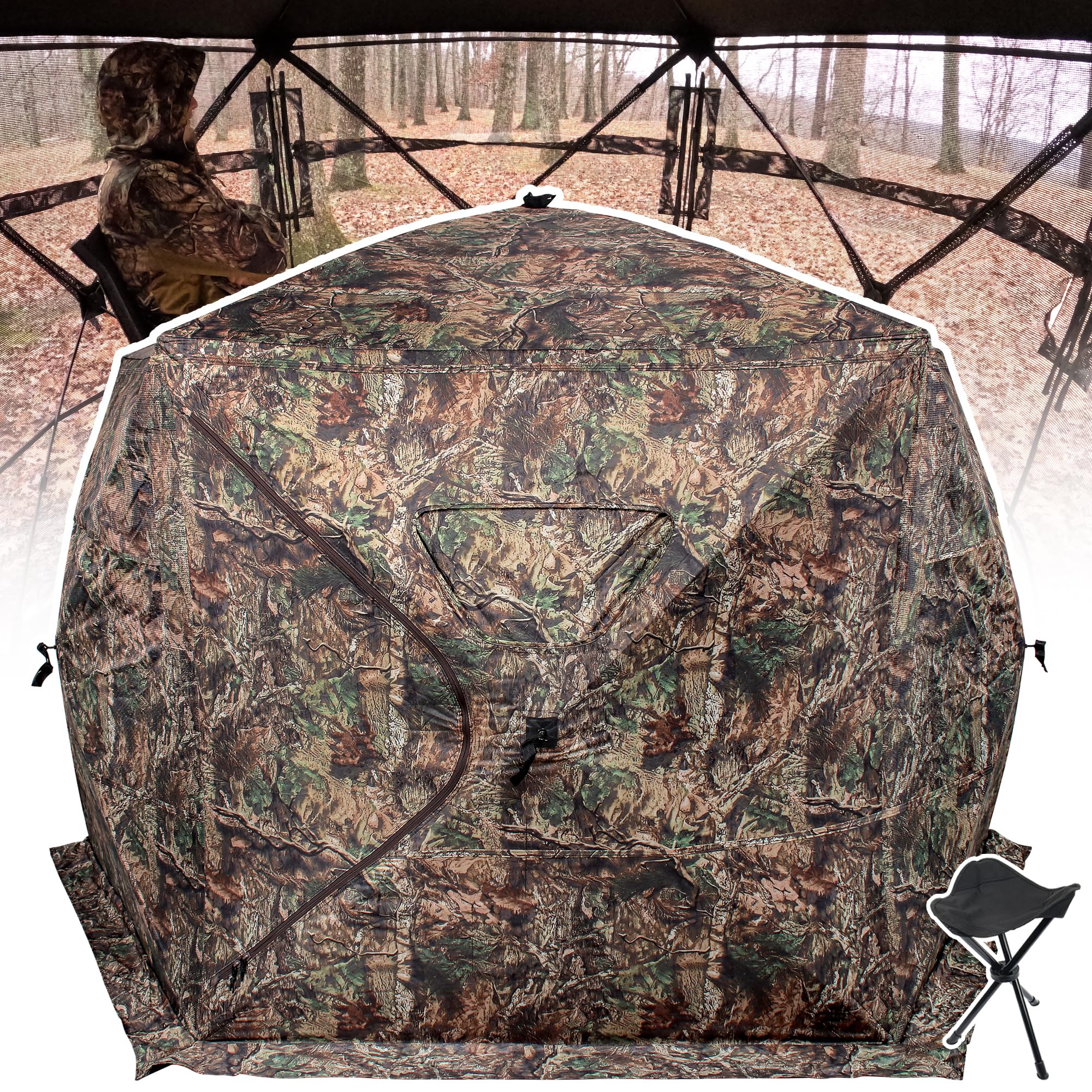 HUNT MONSTER Hunting Blind 2-3 Person With Tri-Leg Hunting Stool, 270 - View #5