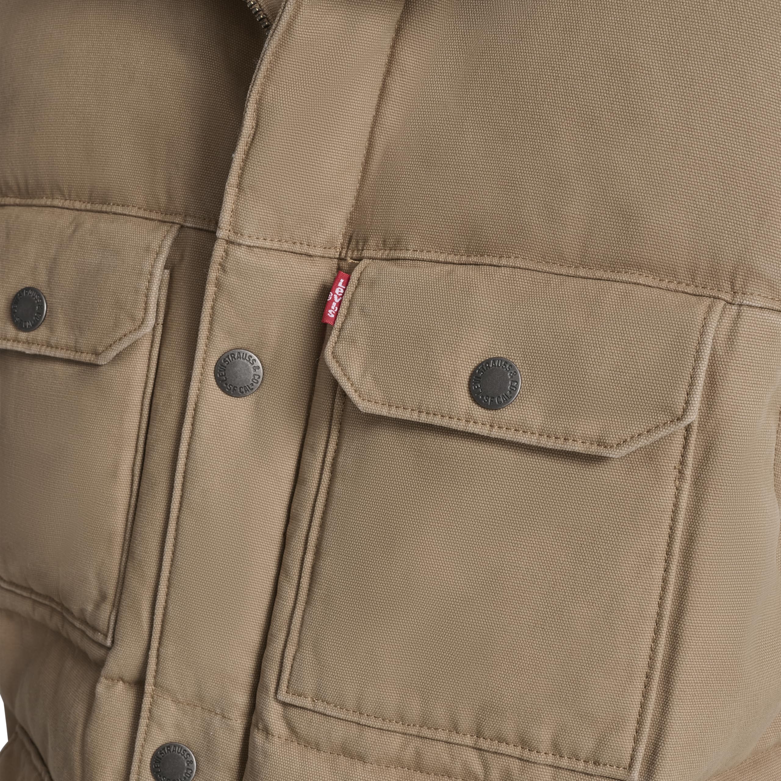 Levi's Mixed Media Quilted Puffer Jacket with Sherpa Lined Collar (Regular And Big & Tall Sizes) Gilet in Denim Uomo