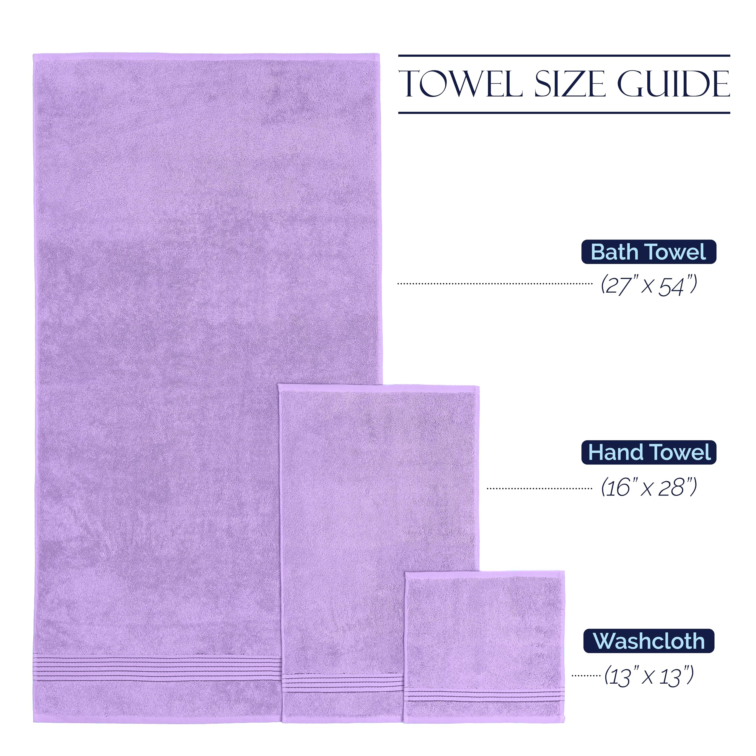 Elegant Comfort Lot de 6 Serviettes en Coton de qualité supérieure - Comprend 2 débarbouillettes, 2 essuie-Mains et 2 Serviettes de Bain, 100% Coton Turc, très absorbantes et Super Douces, pour Salle