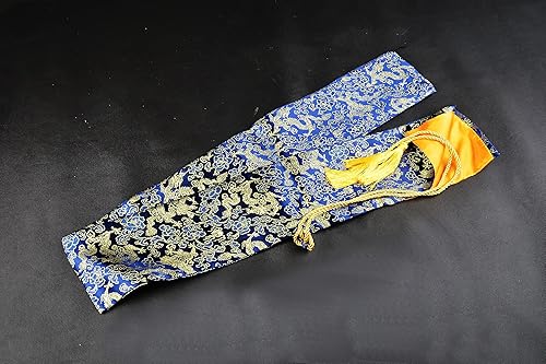 Vista 8 de 51 Inch Synthetic Silk Nice Pattern Bag with Golden Tassel Cover Carrying for Japanese Samurai Katana Chinese Swords Rojo