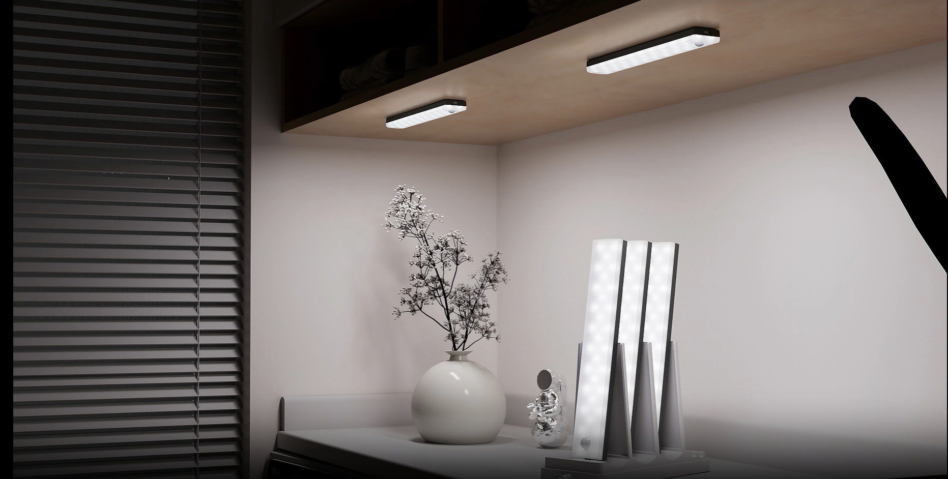 EZVALO Schrankbeleuchtung LED 20cm - Kabellose LED-Leuchten Mit Bewegungsmelder