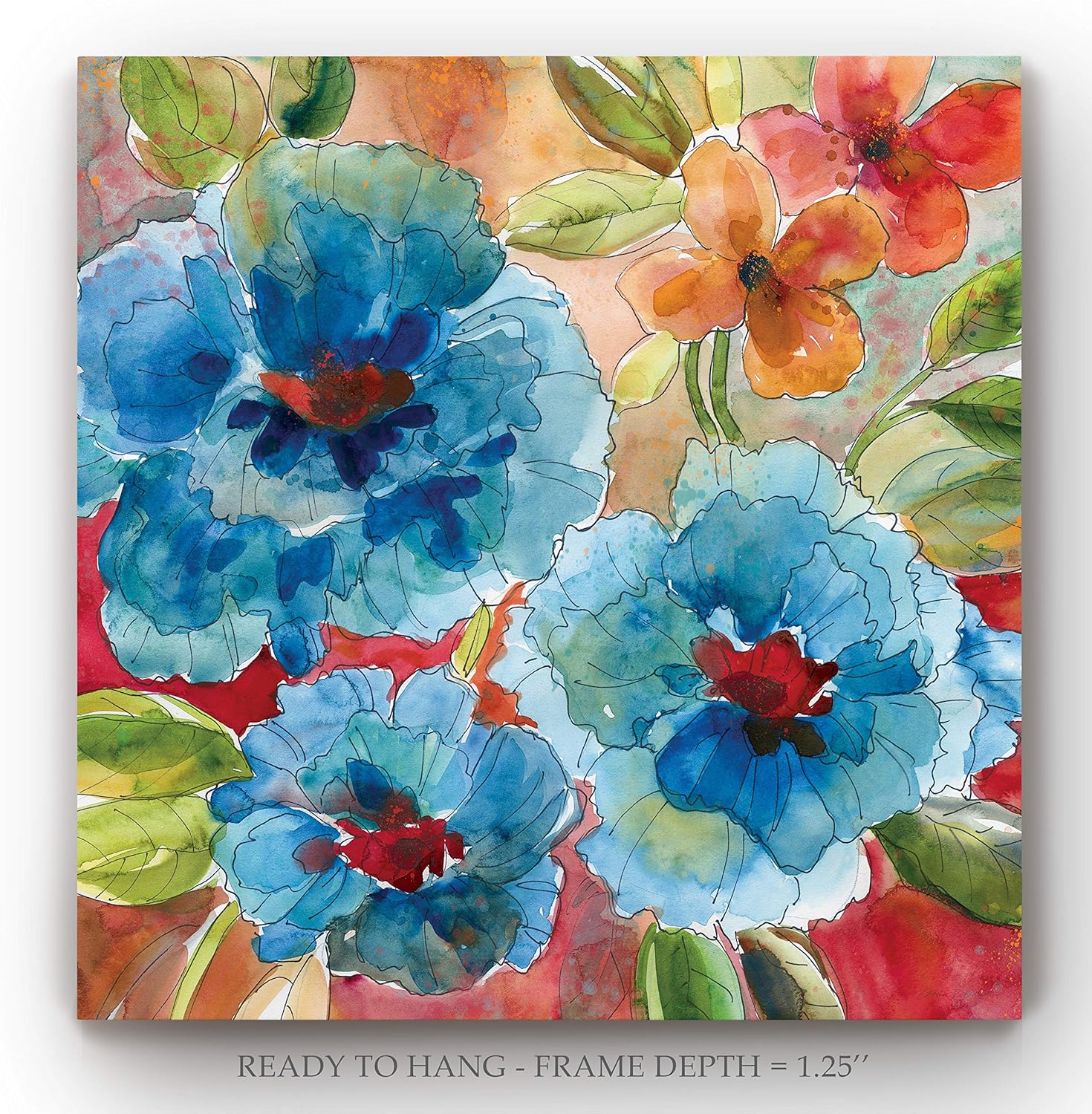 Renditions Gallery Colorful Flower Scenes Square Modern Wall Art