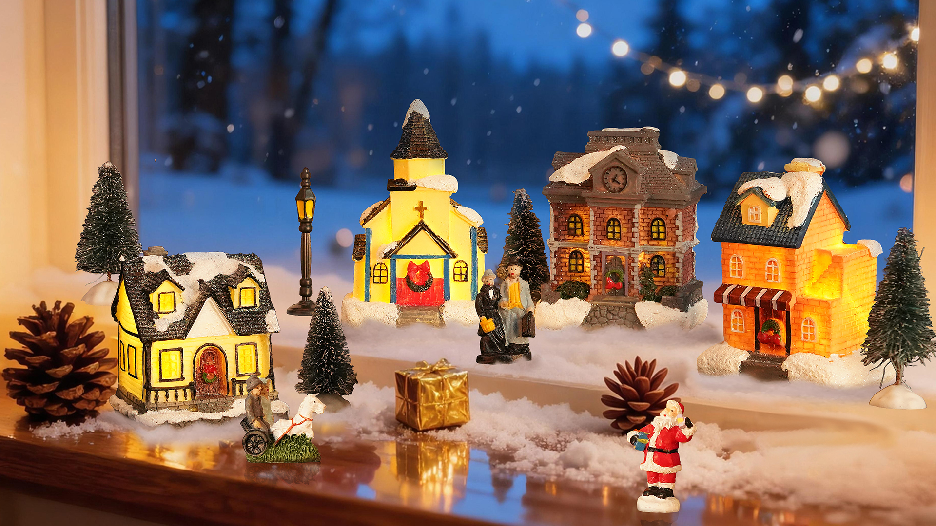 Amazon.com: ZornRC Christmas Village Sets-Christmas Decorations